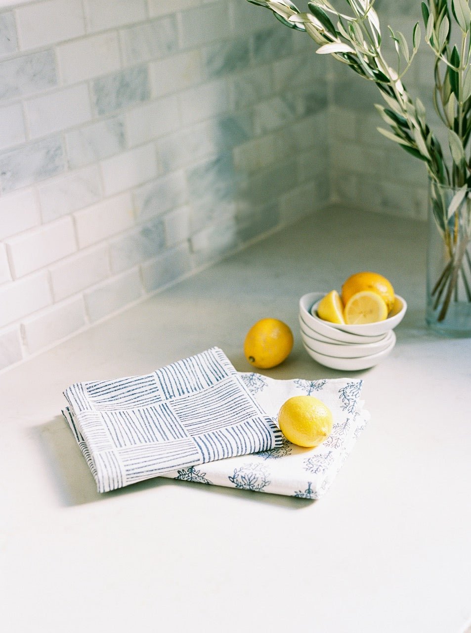 Tea Towel - Striped, Navy