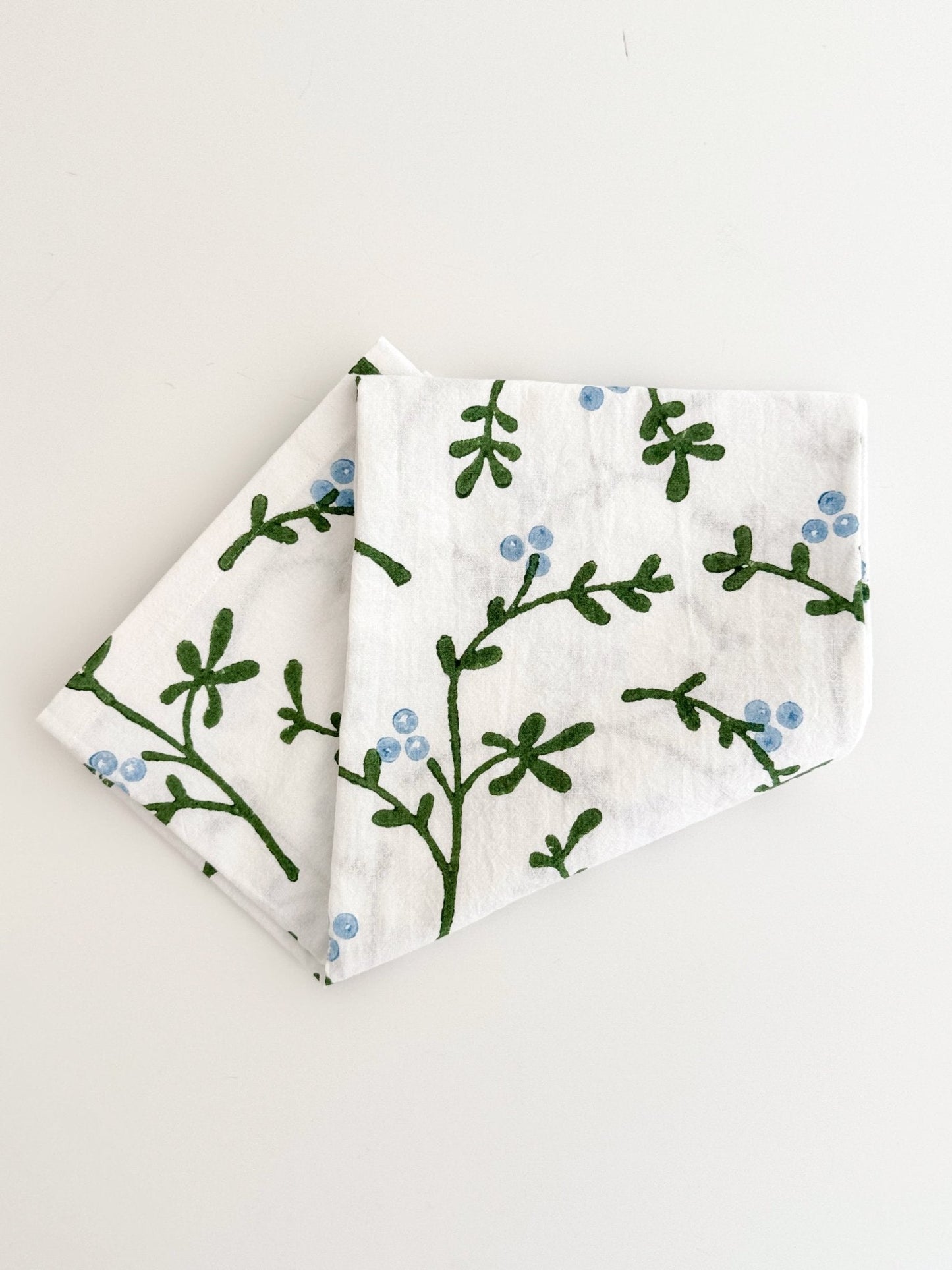 Tea Towel - Winterberry, Sage & Uniform Blue