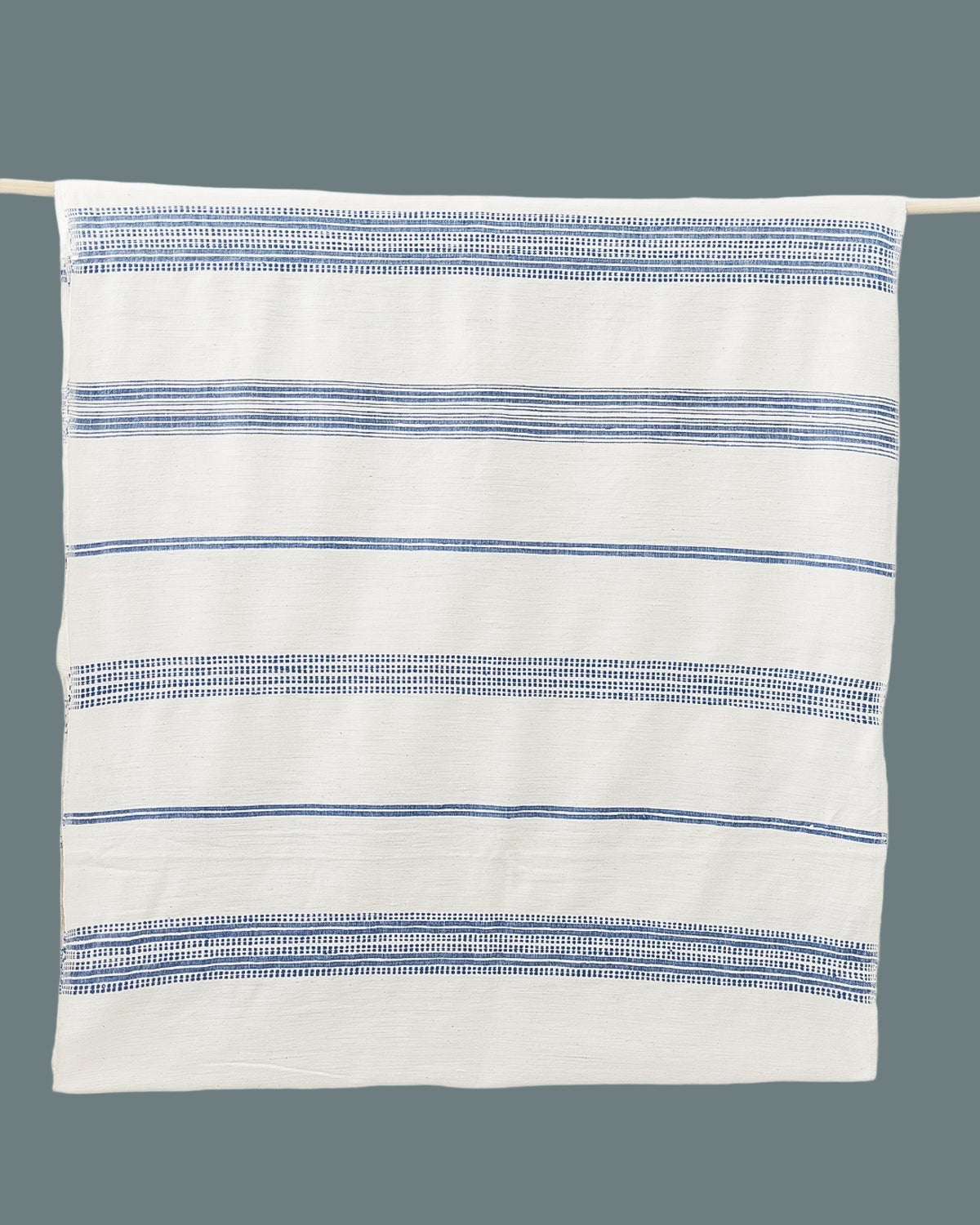 Aden Fabric Yardage - Natural with Blue