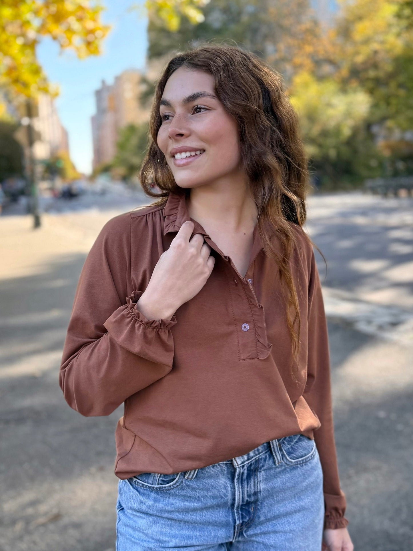 SEZANE top in Cacao Brown