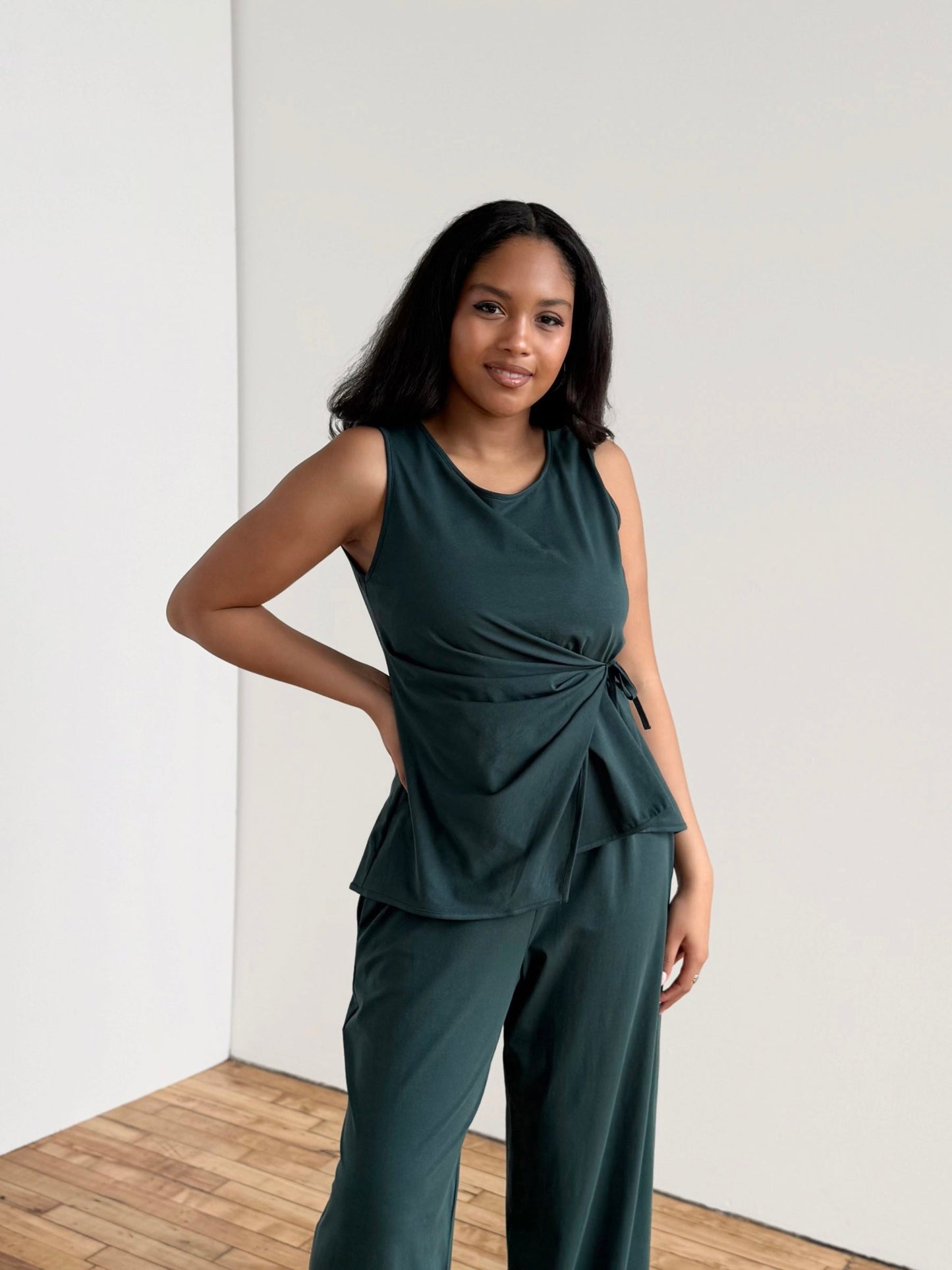 ANDRI jersey pants in Deep Pine