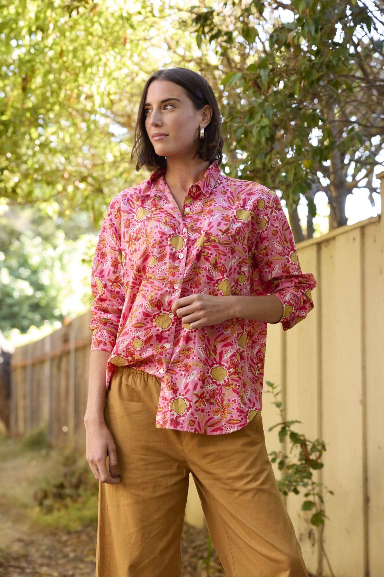 Good Boyfriend Shirt - Mira Floral Pink