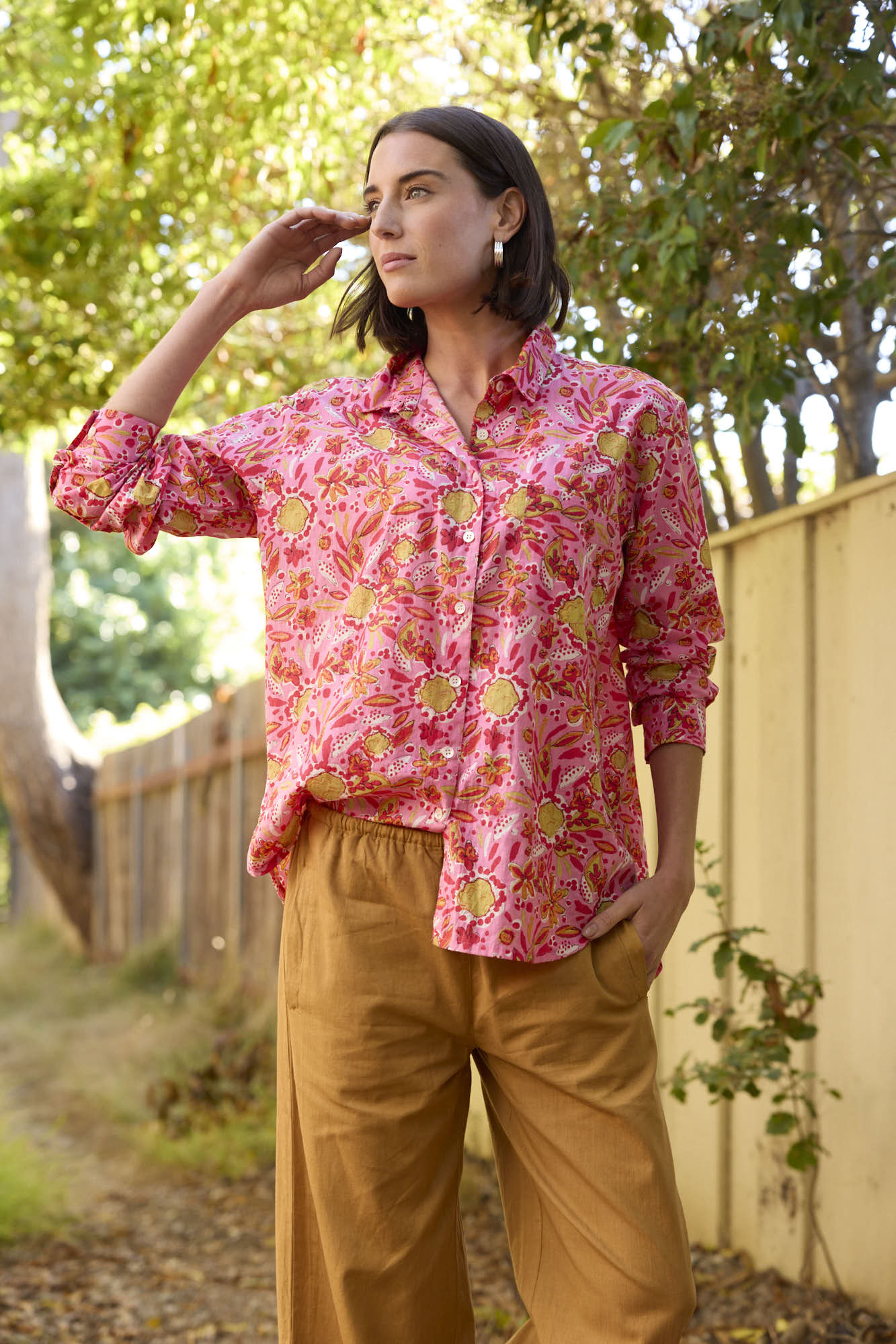 Good Boyfriend Shirt - Mira Floral Pink
