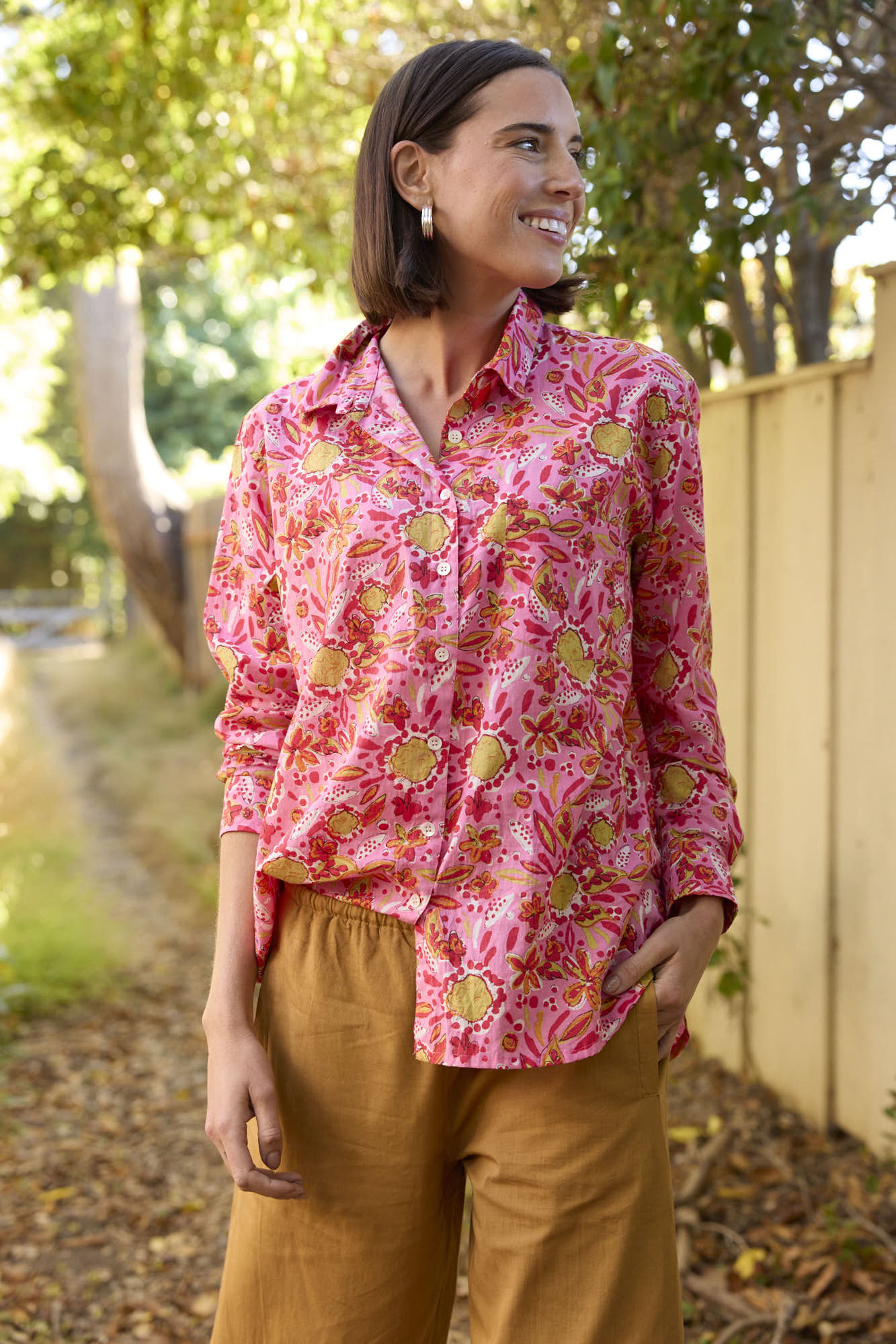 Good Boyfriend Shirt - Mira Floral Pink