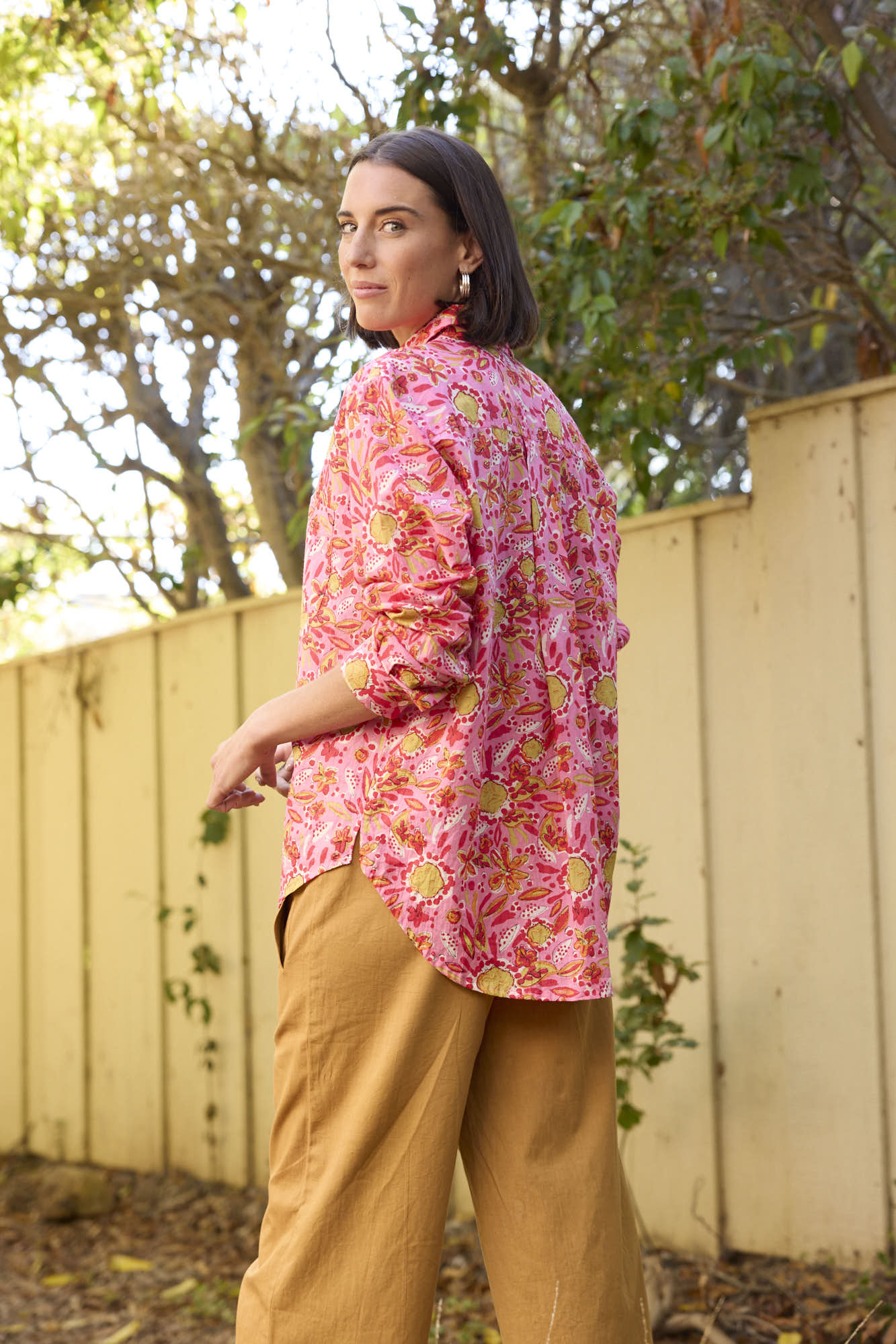 Good Boyfriend Shirt - Mira Floral Pink