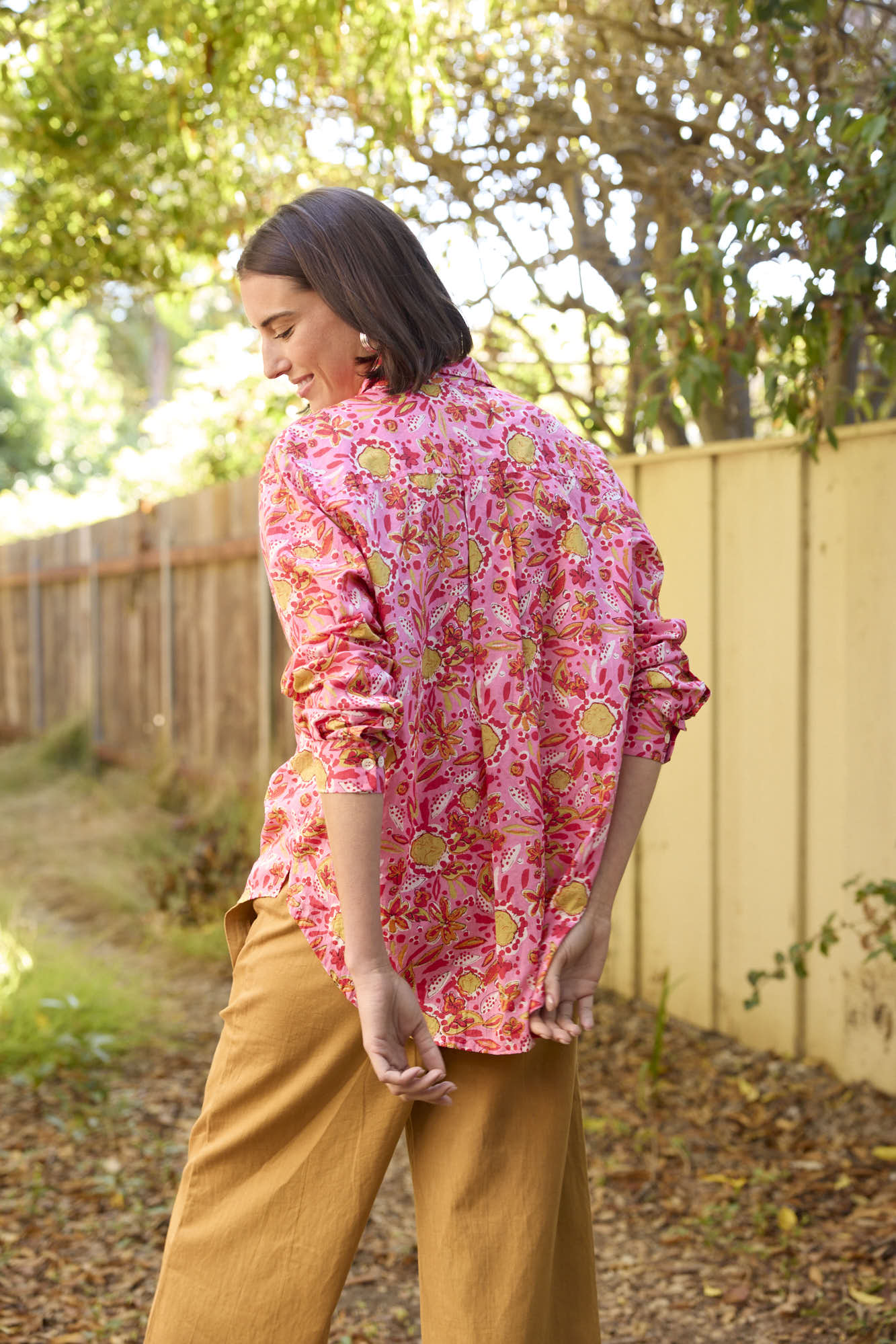 Good Boyfriend Shirt - Mira Floral Pink
