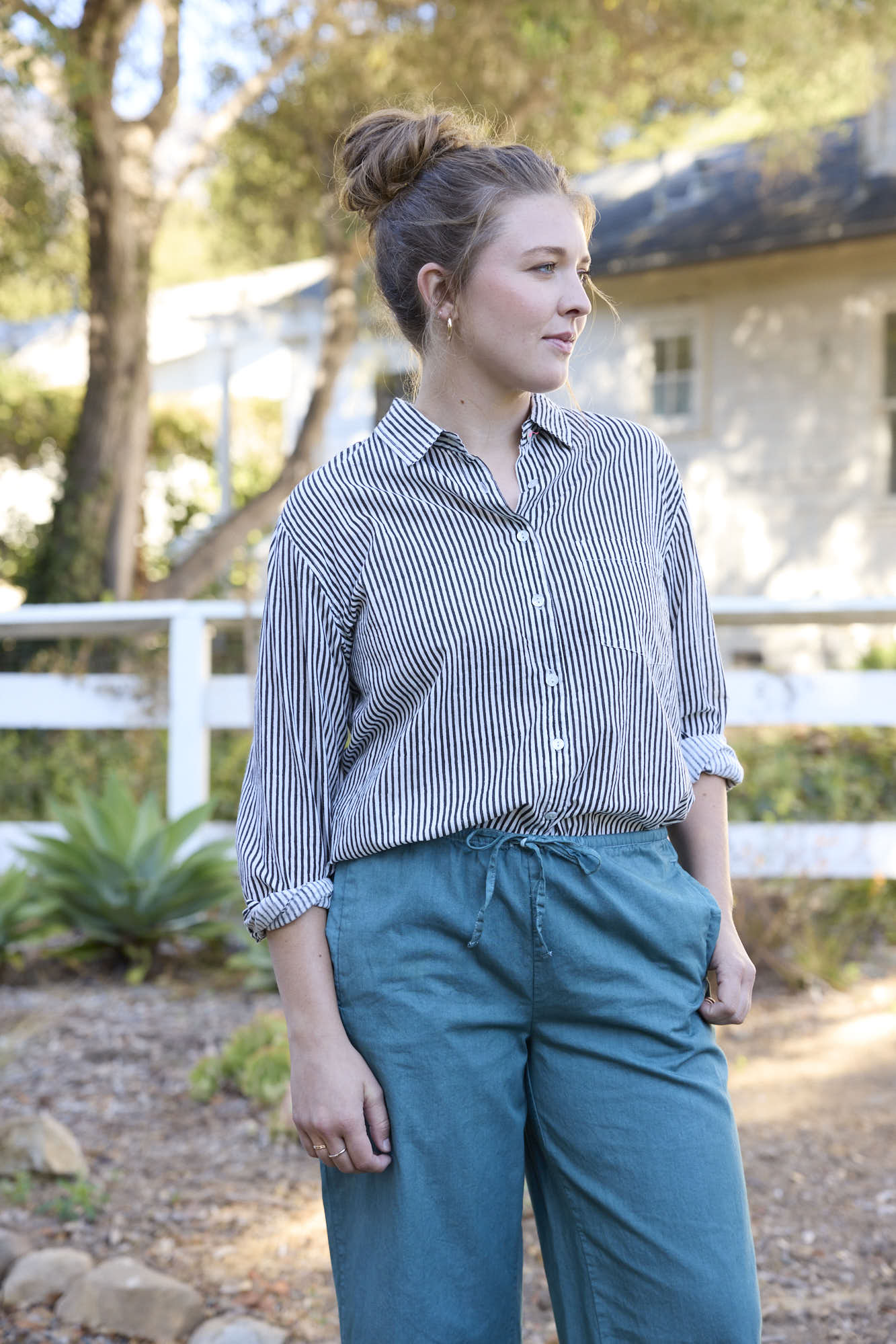 Good Boyfriend Shirt - Menswear Stripe Black