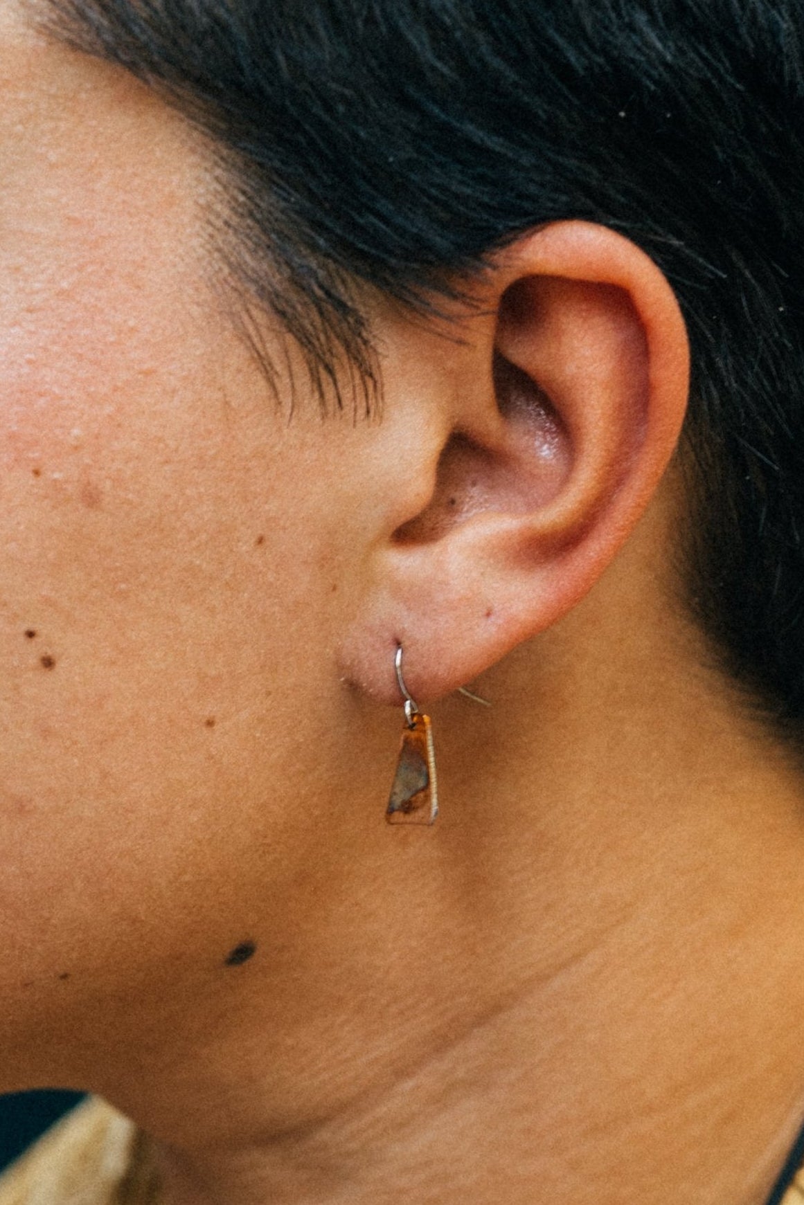 Copper Harbor Mini Earrings | Repurposed Automotive Copper Shims | Stainless Steel Ear Wire