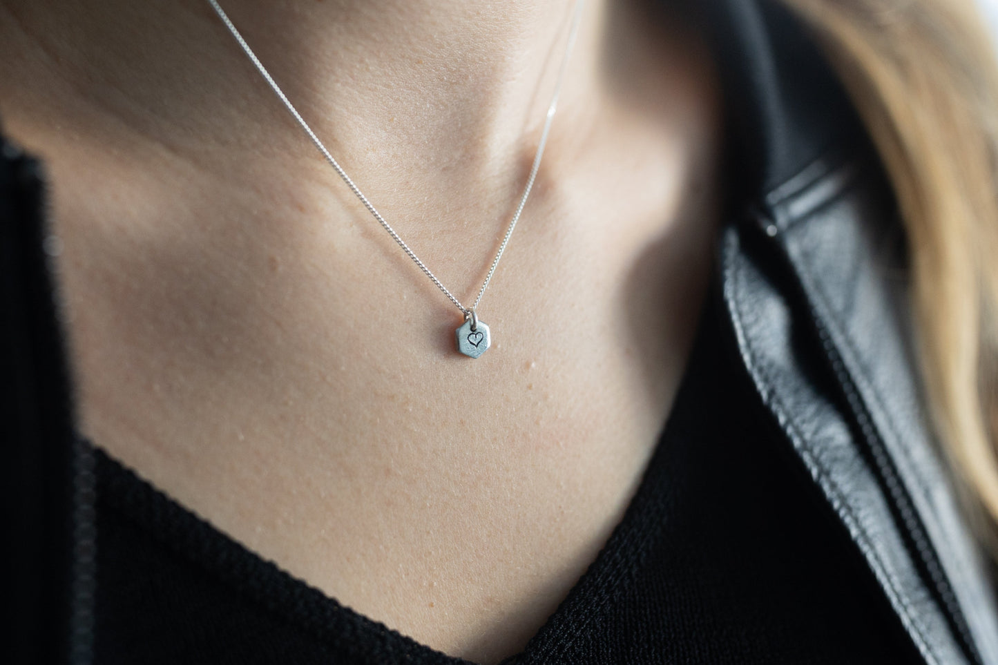 Known Heart Necklace | Salvaged Steel Auto Part | Adjustable Sterling Silver Chain