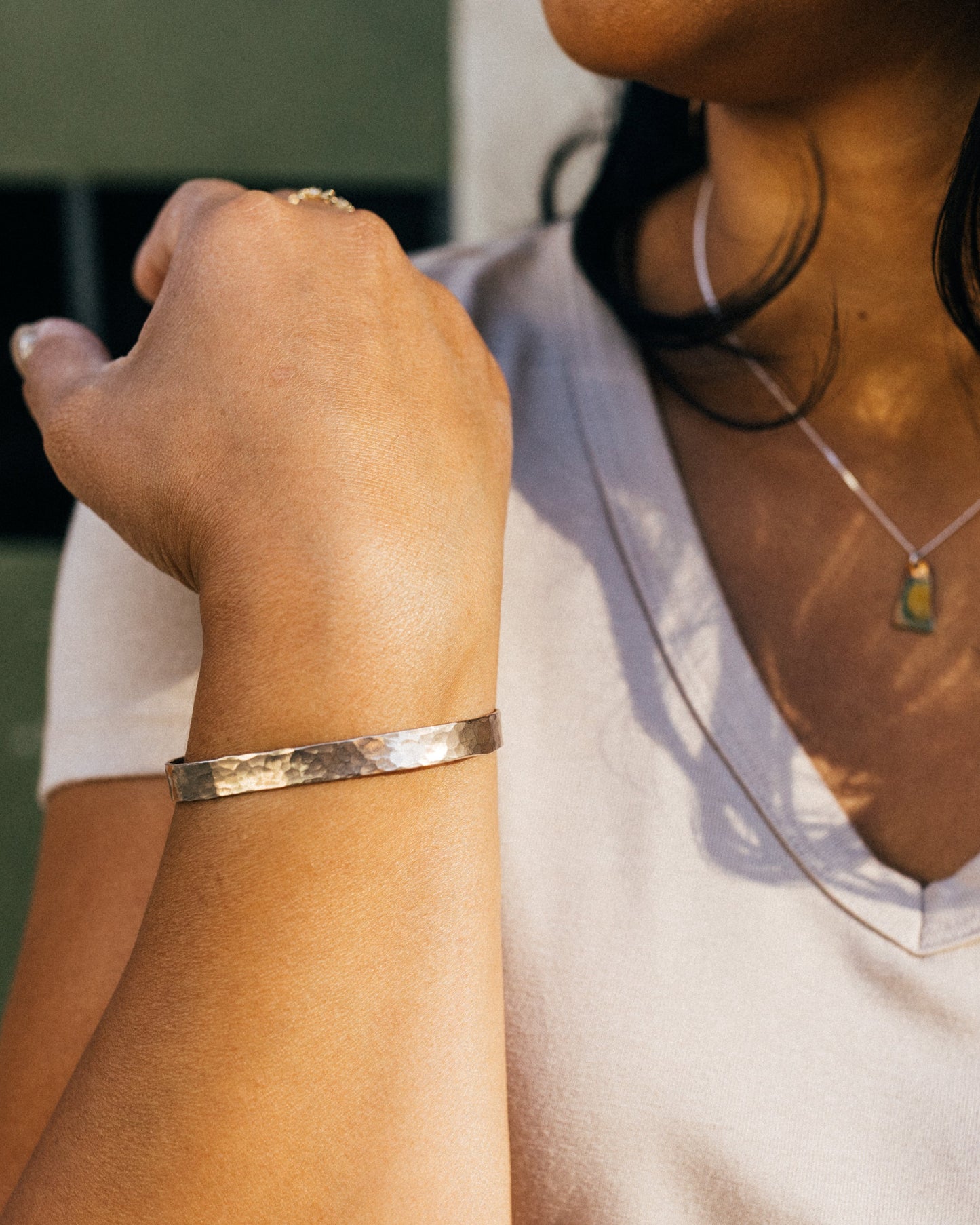 Stop & Breathe Cuff | Upcycled Automotive Copper Brake Line Hammered for Texture