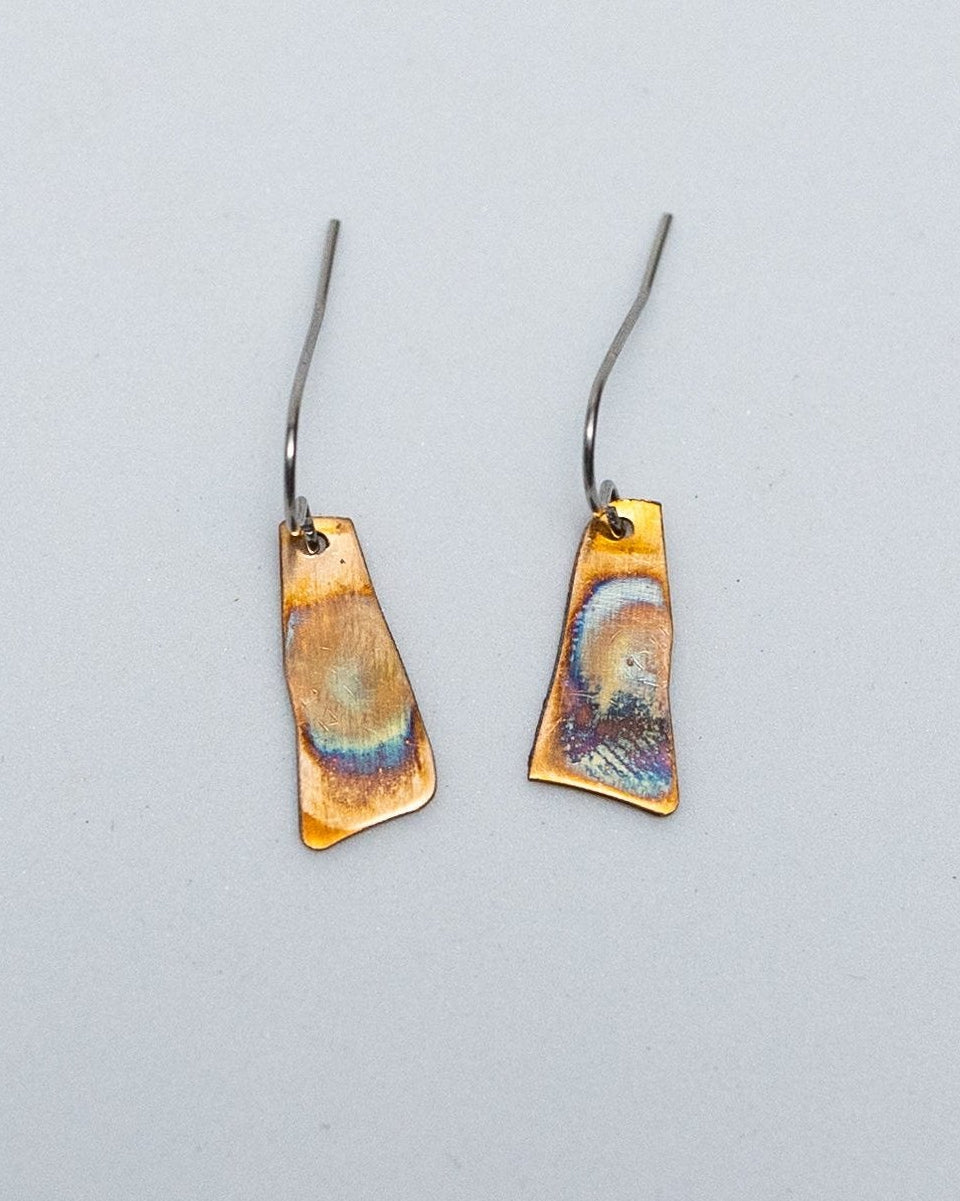 Copper Harbor Mini Earrings | Repurposed Automotive Copper Shims | Stainless Steel Ear Wire