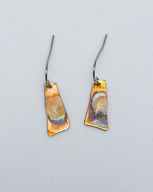 Copper Harbor Mini Earrings | Repurposed Automotive Copper Shims | Stainless Steel Ear Wire