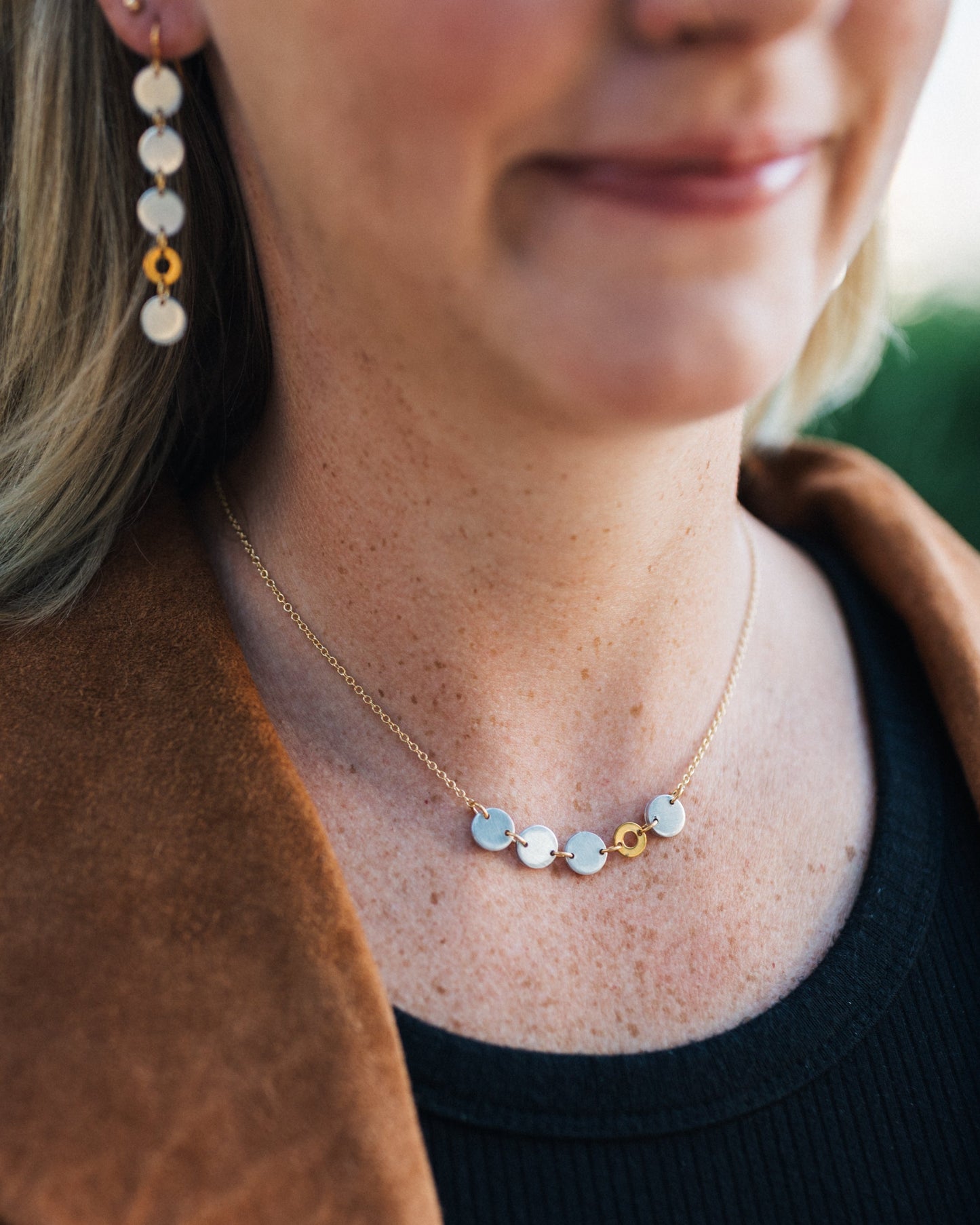 Lose Yourself Necklace | Repurposed Automotive Aluminum Scrap | Gold Plated Chain