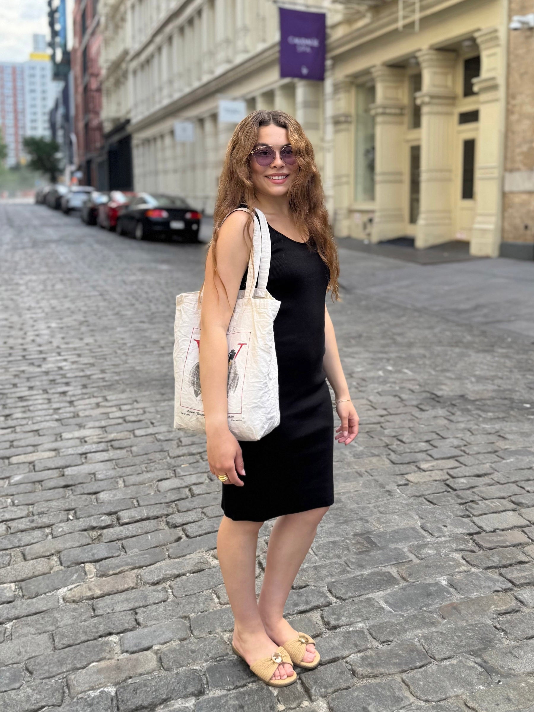 ROMY rib-knit dress in Black