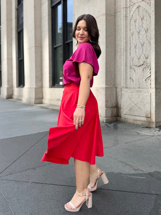 CIELA skirt in Bright Ruby