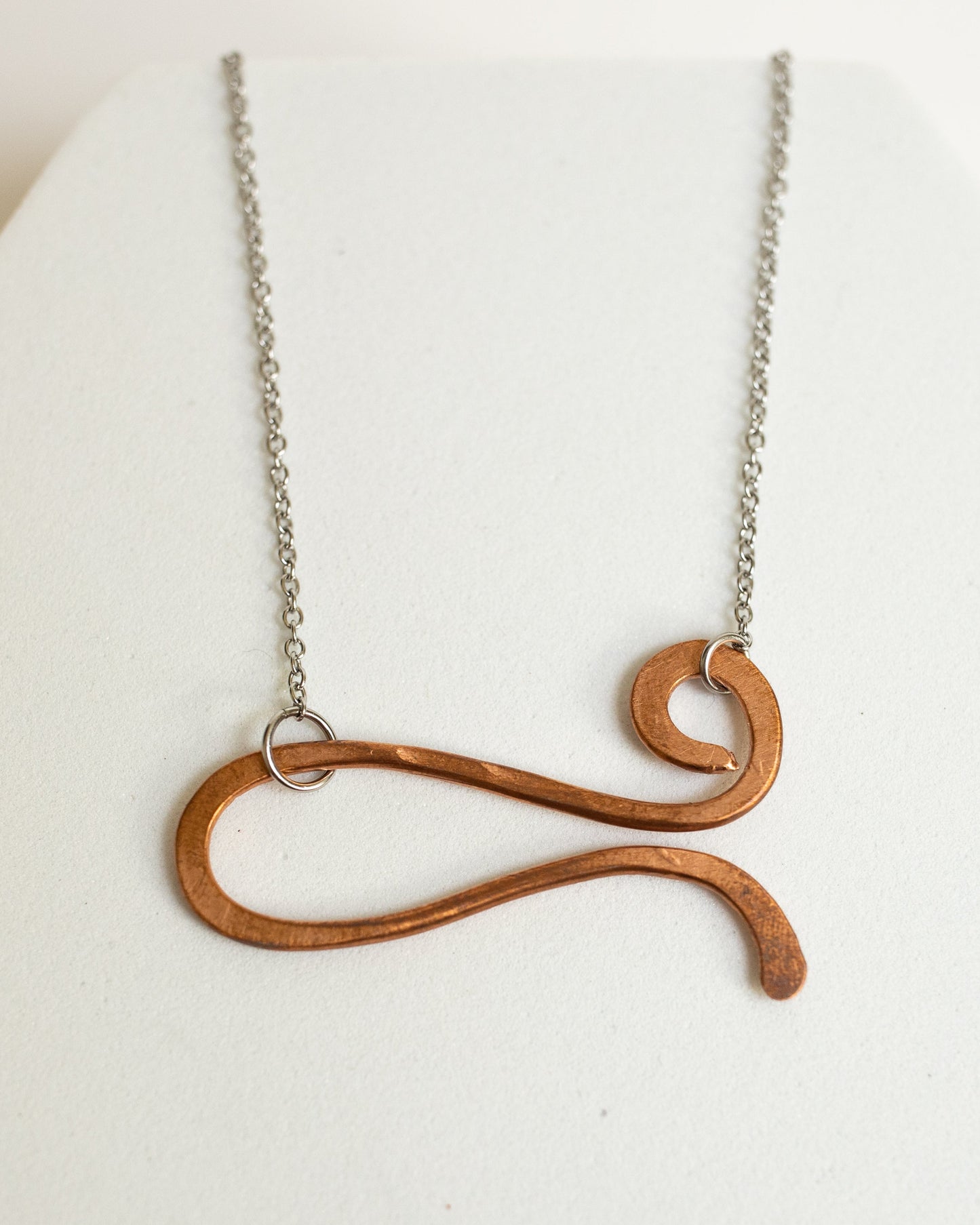 Against the Wind Necklace | Repurposed Automotive Copper | Stainless Steel Chain