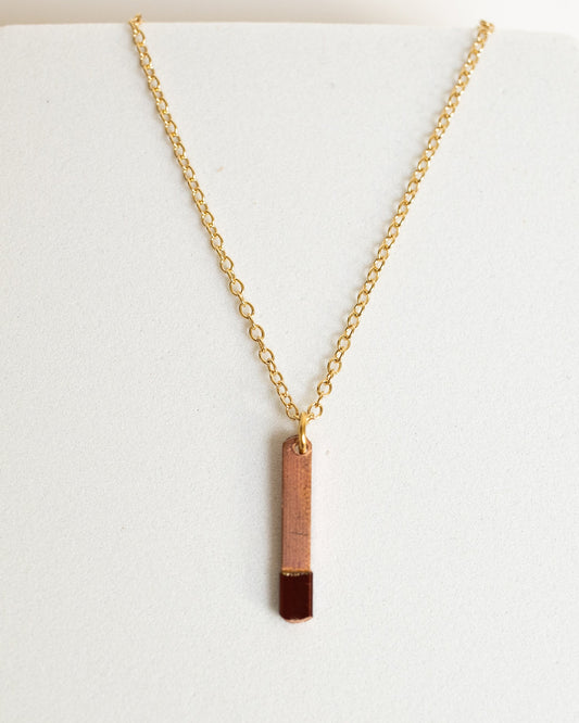 Get Ready Necklace | Repurposed Copper Hairpin for Electric Vehicles | Gold Plated Chain