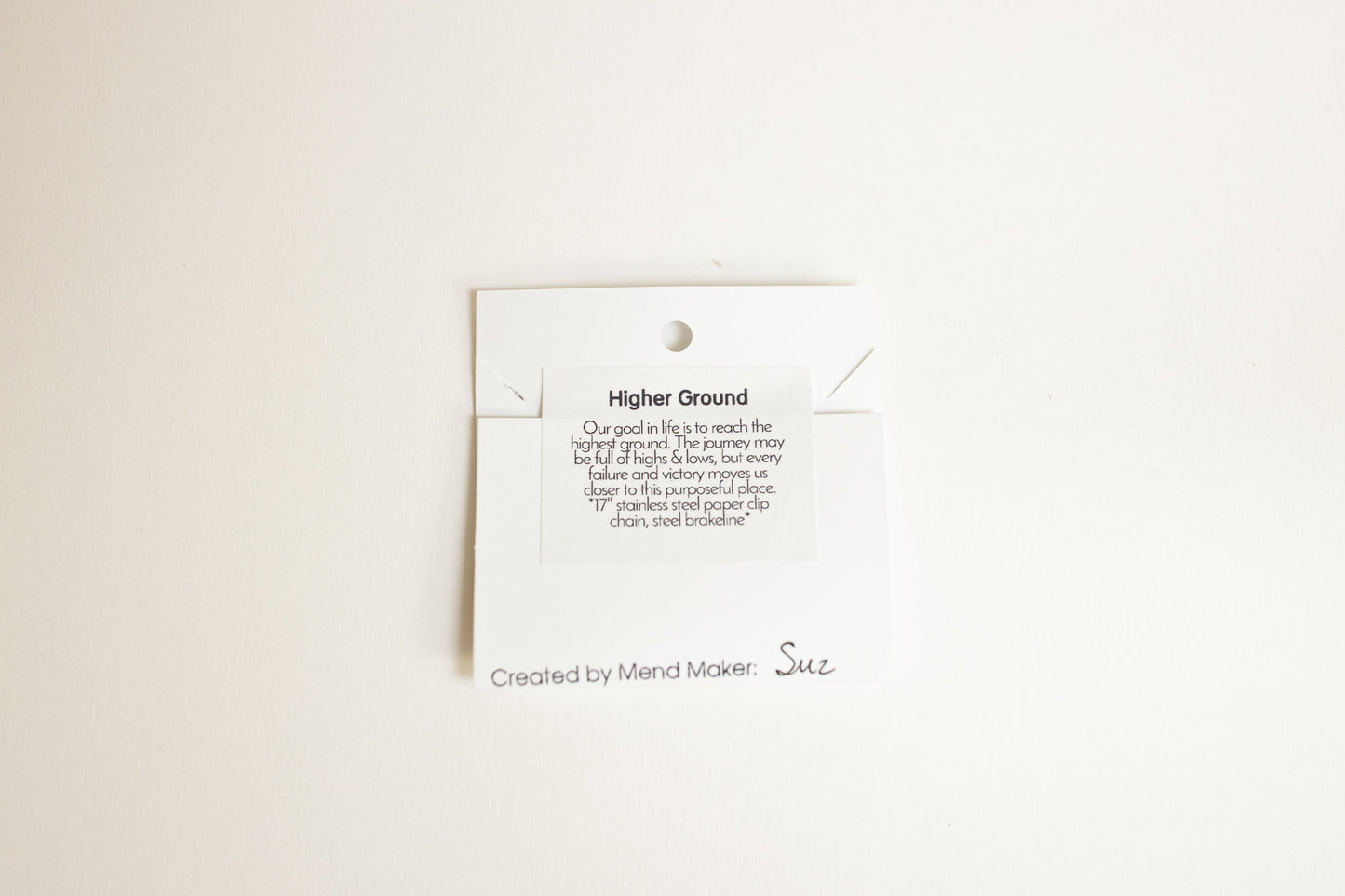 Higher Ground Necklace | Repurposed Automotive Steel Brake Line | Stainless Steel Chain