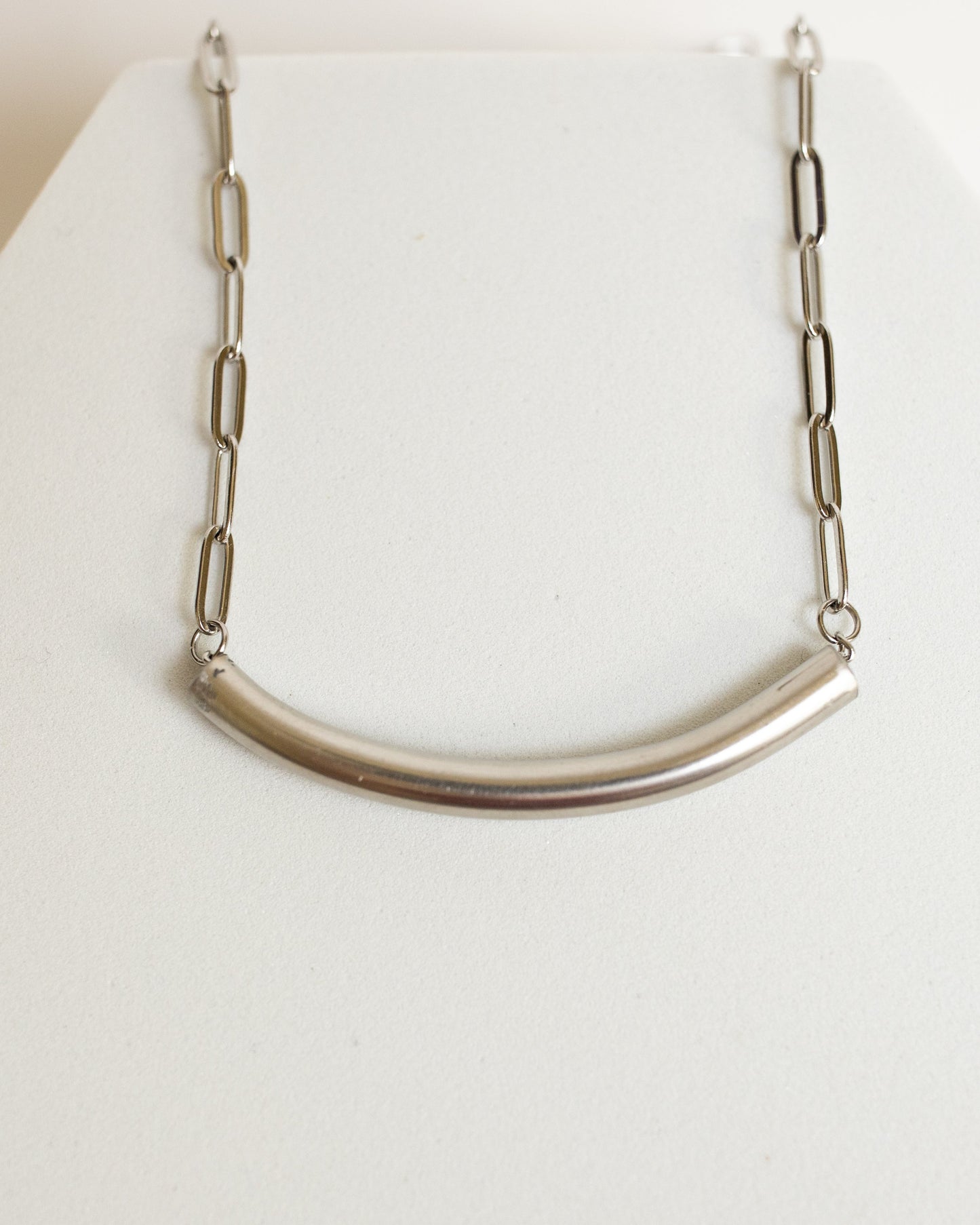 Higher Ground Necklace | Repurposed Automotive Steel Brake Line | Stainless Steel Chain