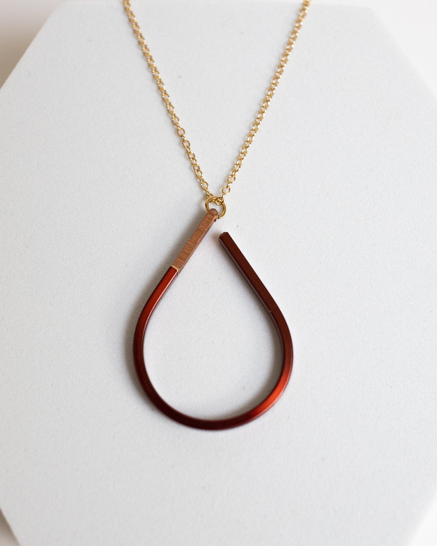 Power Within Necklace | Repurposed Copper Hairpin for Electric Vehicles | Gold Plated Chain