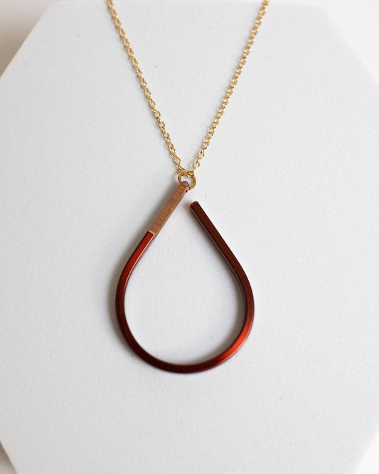 Power Within Necklace | Repurposed Copper Hairpin for Electric Vehicles | Gold Plated Chain