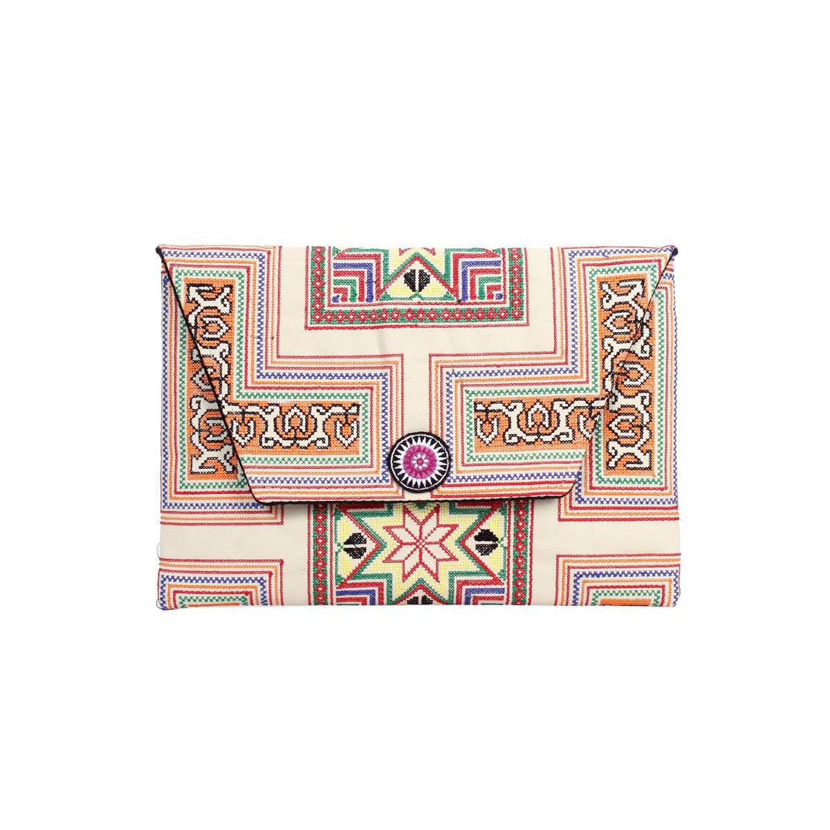 Embroidered Envelope Clutch | iPad Bag - Thailand