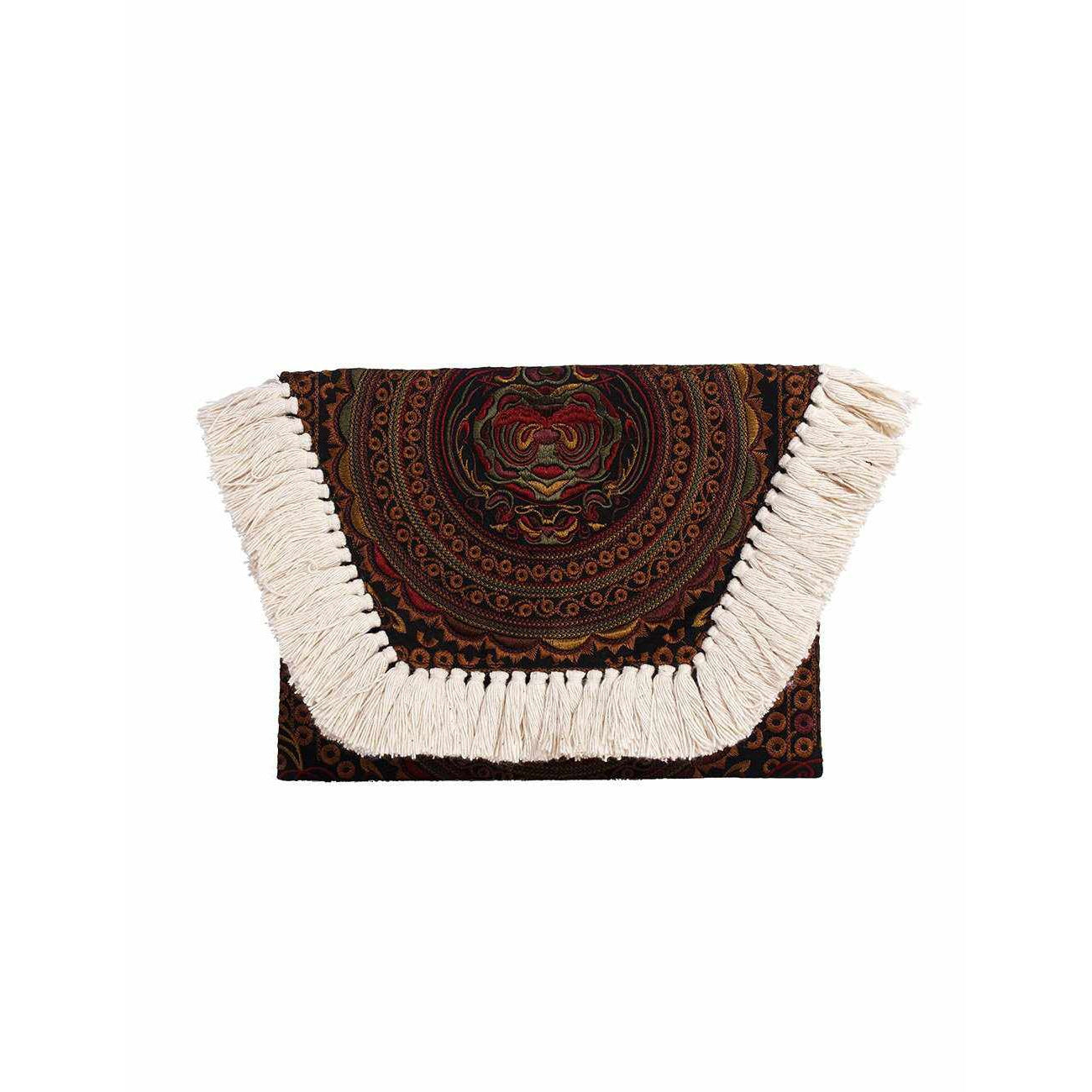Embroidered Multi Tassel Envelope Clutch Bag - Thailand