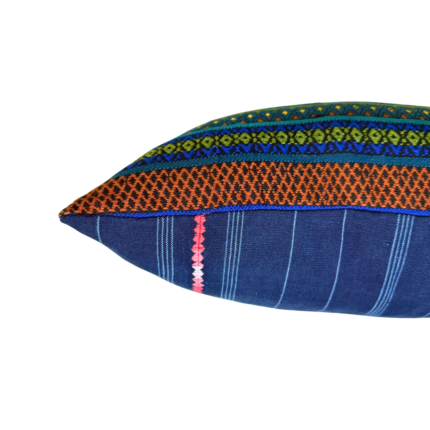 Embroidered Huipil & Handwoven Corte Throw Pillow Cover