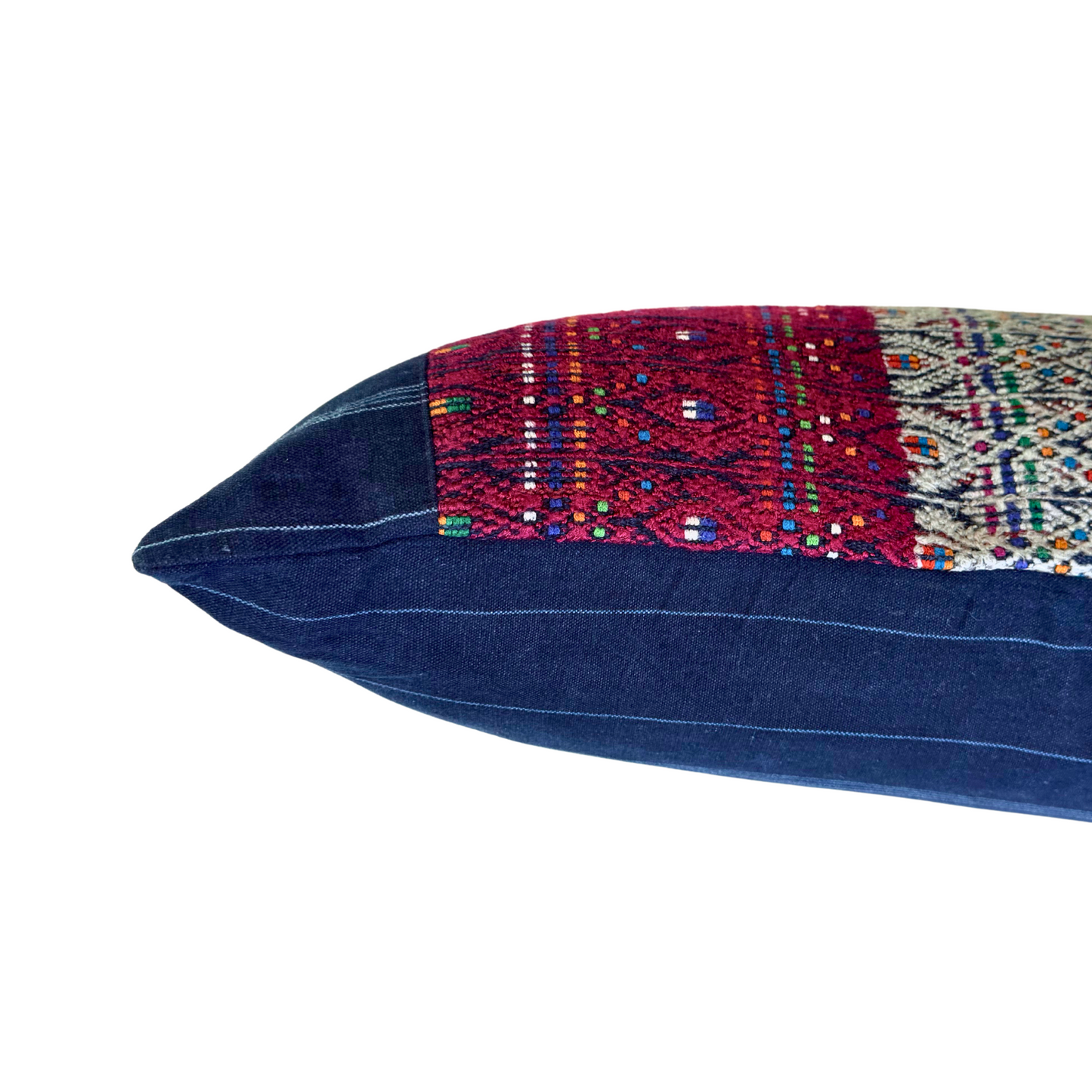 Embroidered Huipil & Handwoven Corte Throw Pillow Cover