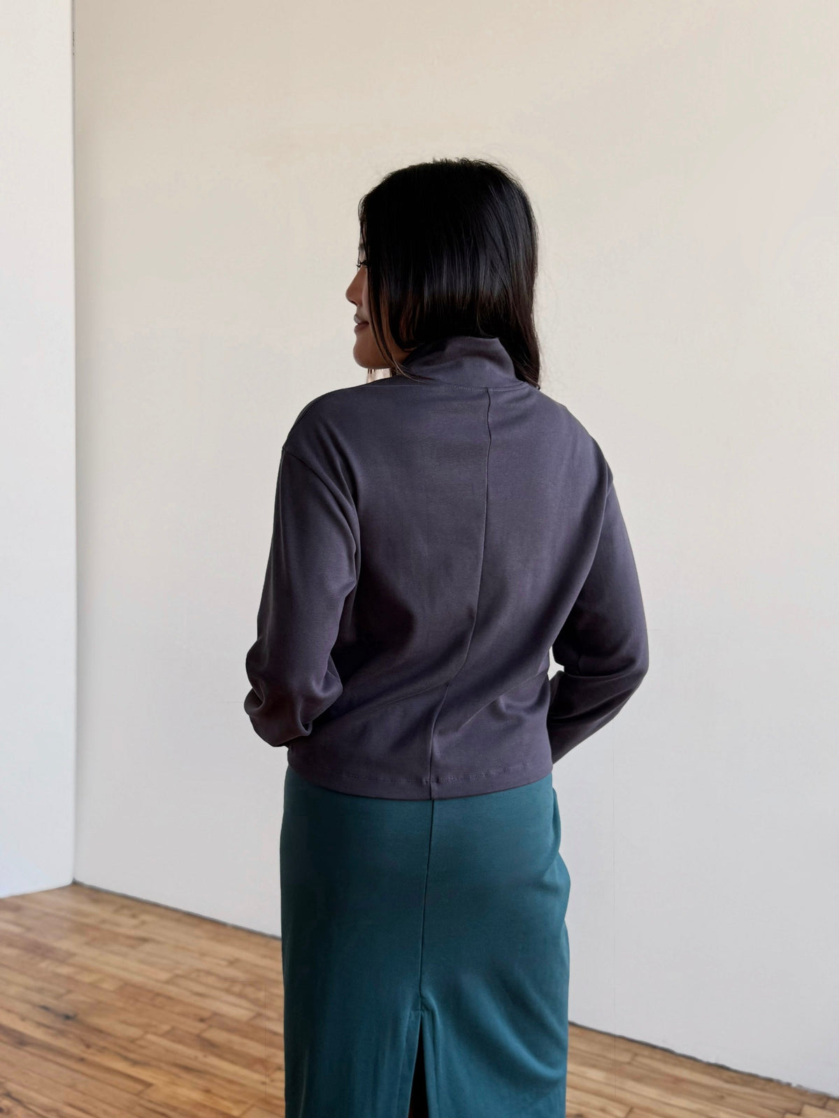 SHELLY heavy-knit jacket in Gunmetal