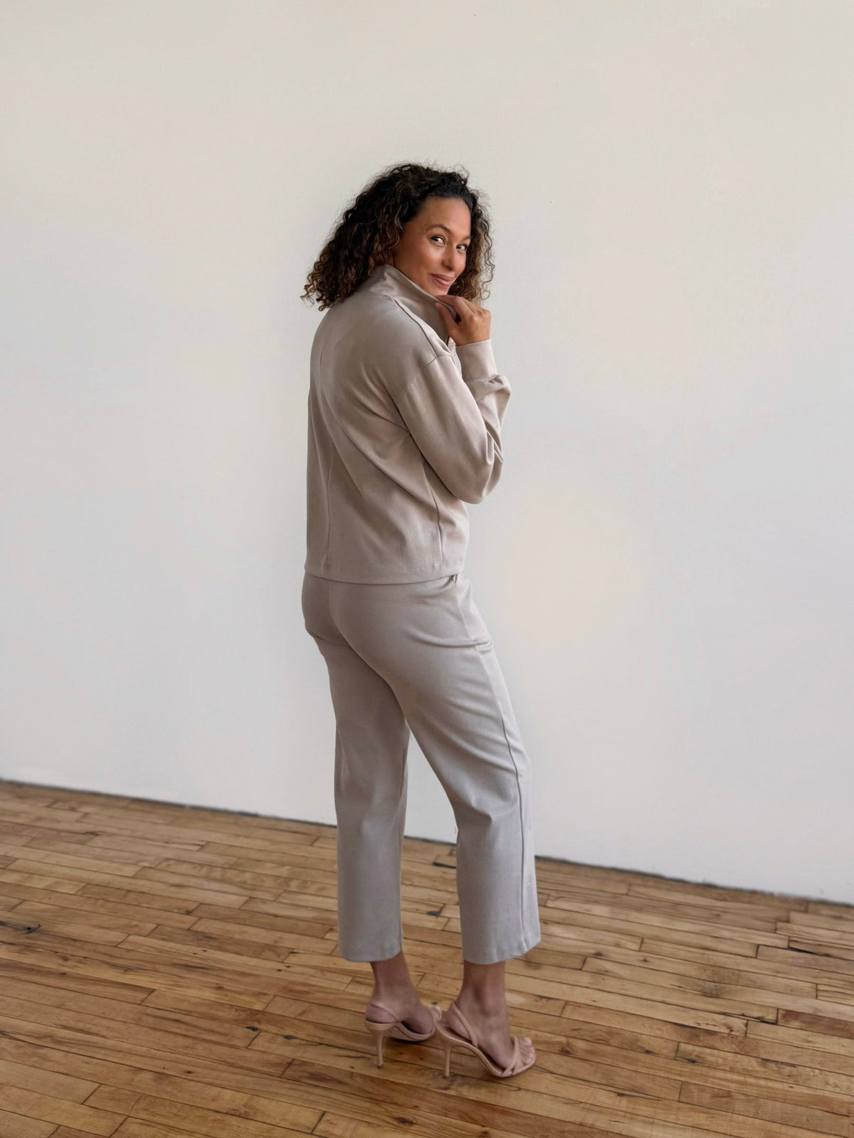 SHELLY heavy-knit jacket in Desert Sand