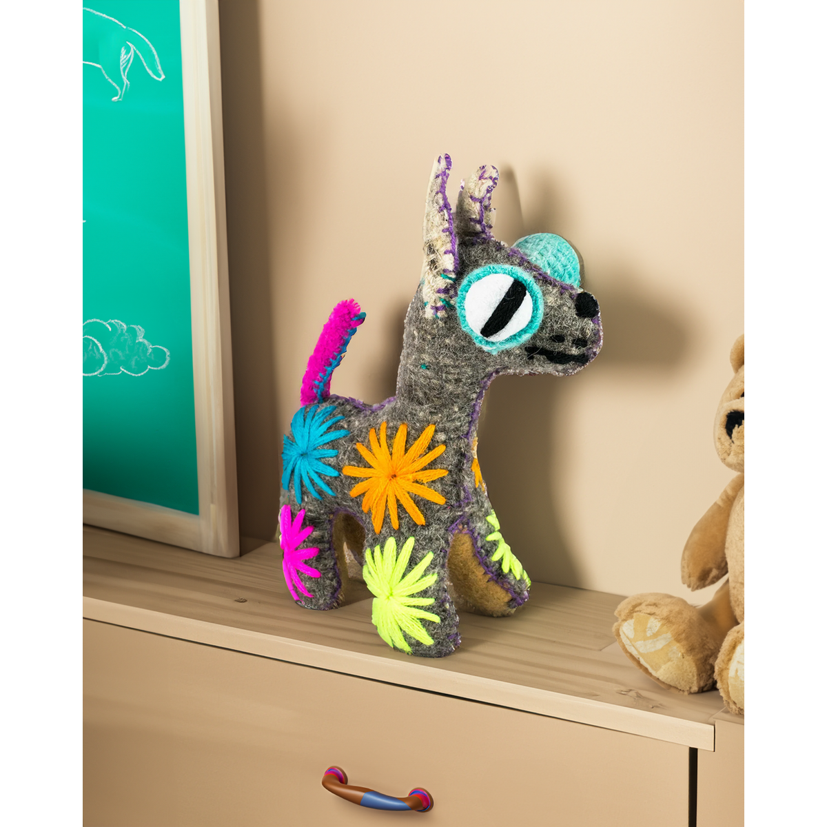 Coco the Chihuahua: Repurposed Wool Boho Decor - Mexico