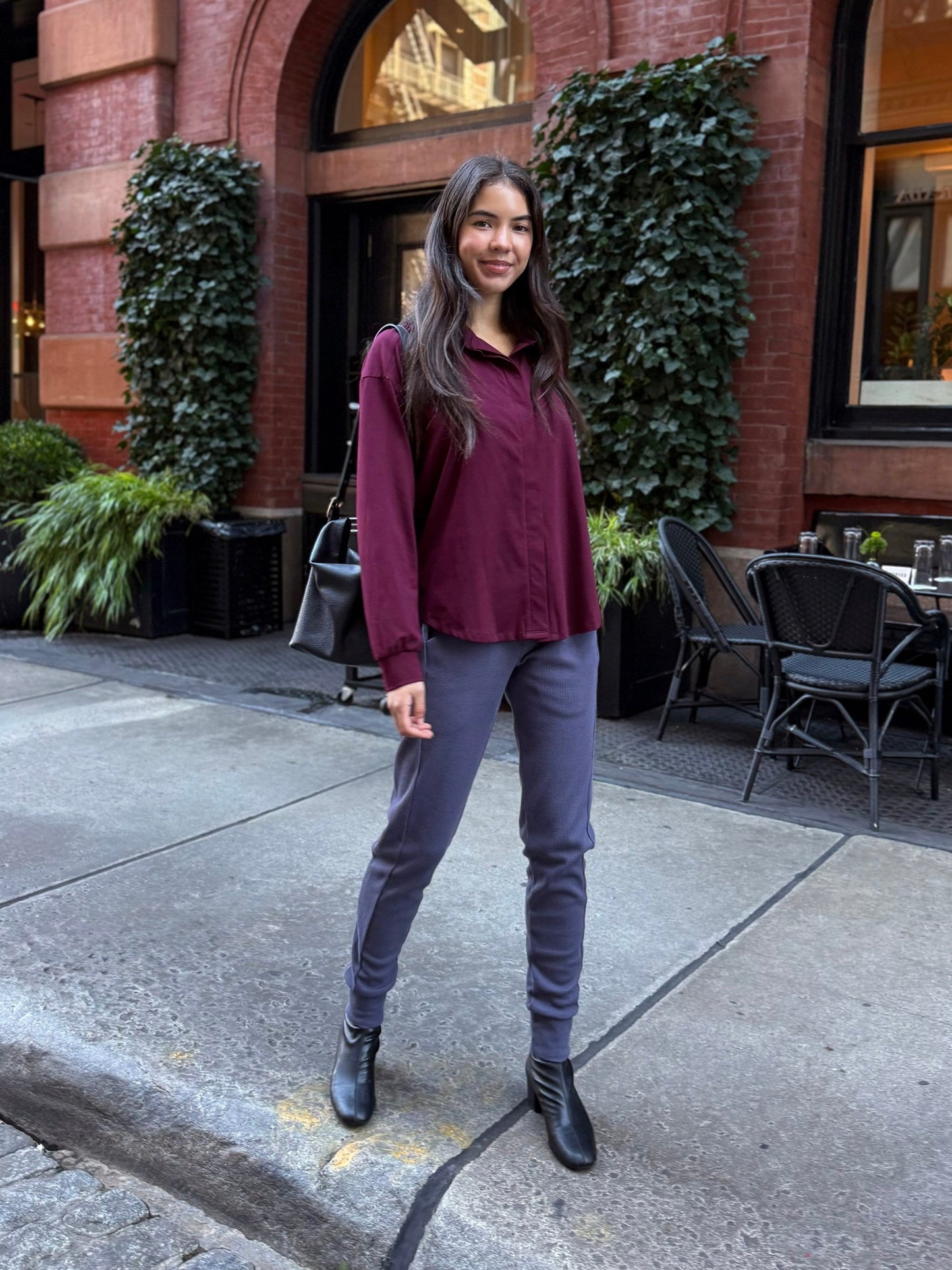 OWEN waffle knit joggers in Stonewash