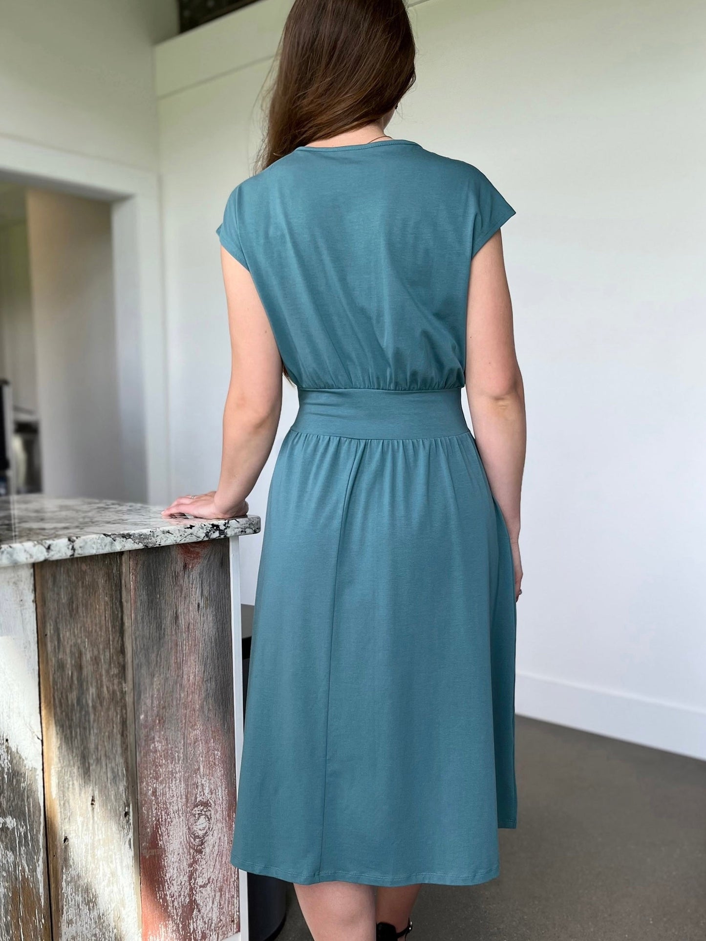CATHERINE dress in Dark Aqua