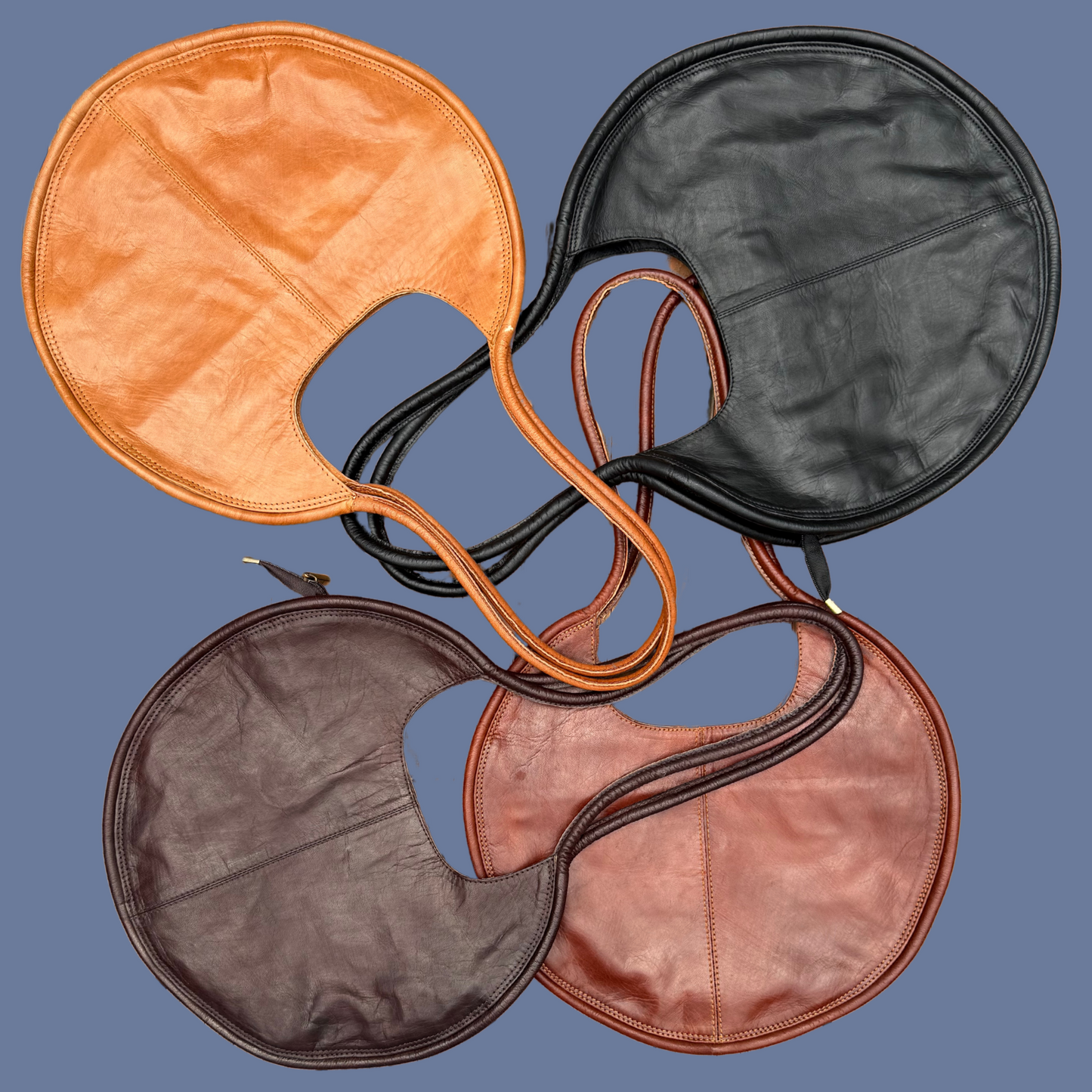 Leather Circle Purse (Cognac)