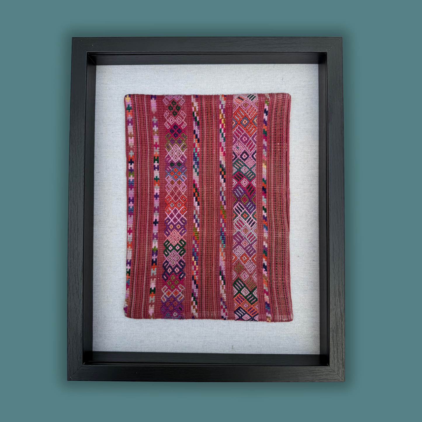 Framed Handwoven Textile (Black Frame)