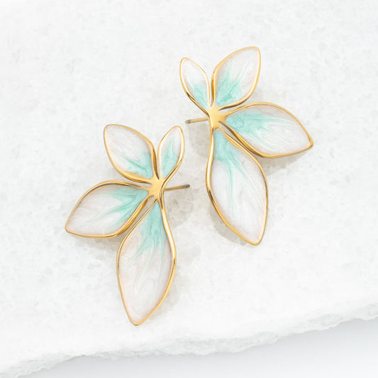 Flourish Mint Leaf Earrings