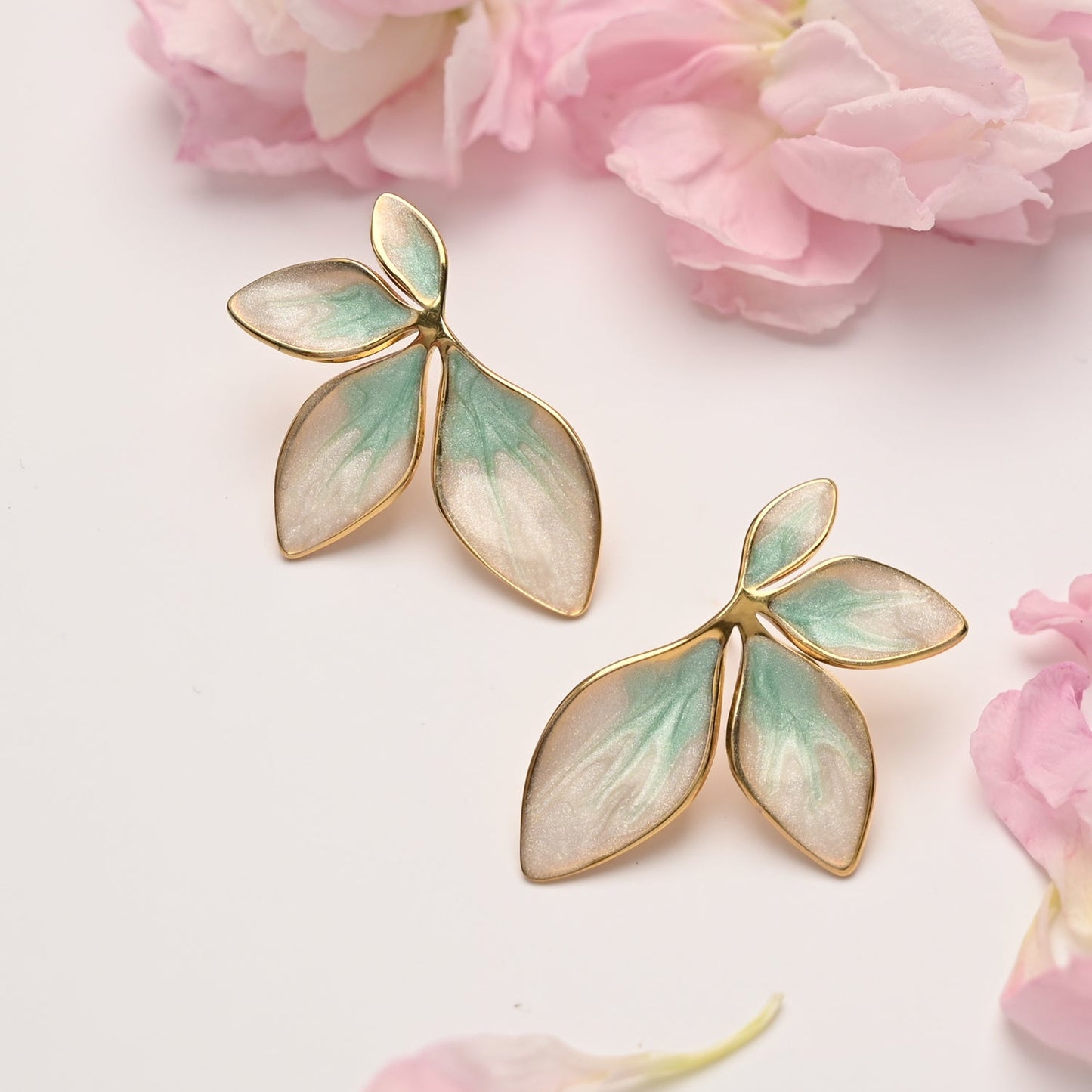Flourish Mint Leaf Earrings