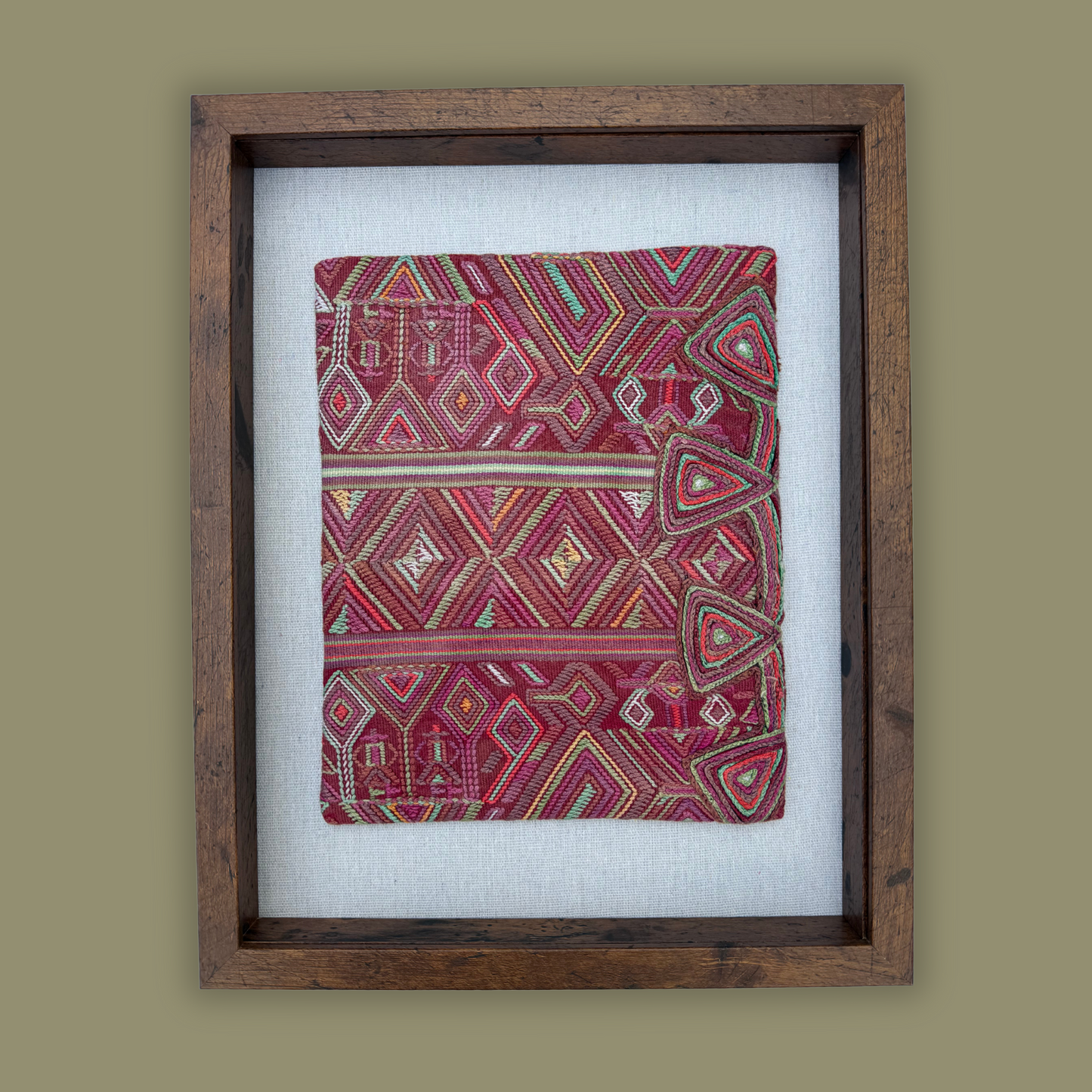 Framed Handwoven Textile (Walnut Frame)