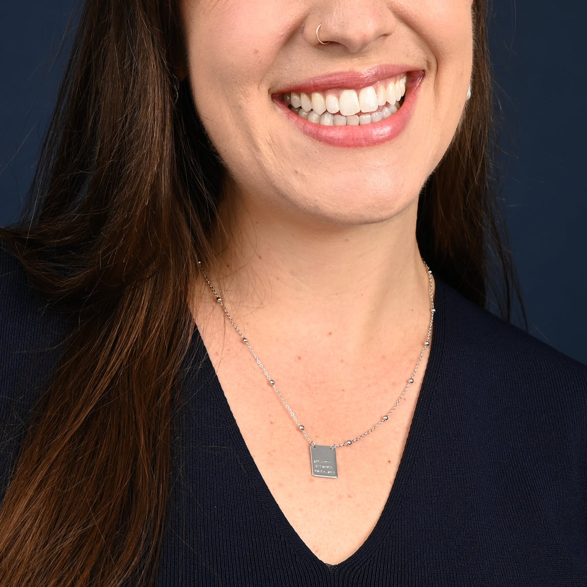 Act Justly Necklace in Sterling Silver