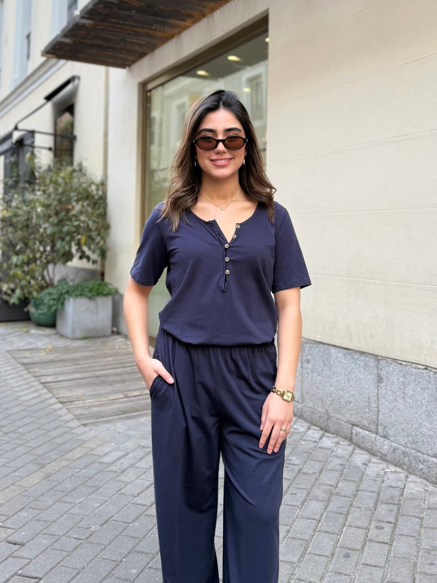 ANDRI jersey pants in Navy