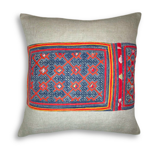 Hmong & Hemp Throw Pillow Cover