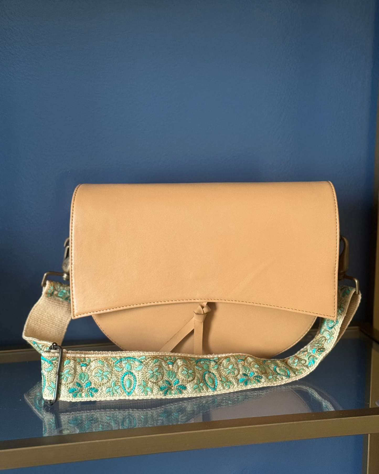 Camel Color Shoulder Bag with a Strap