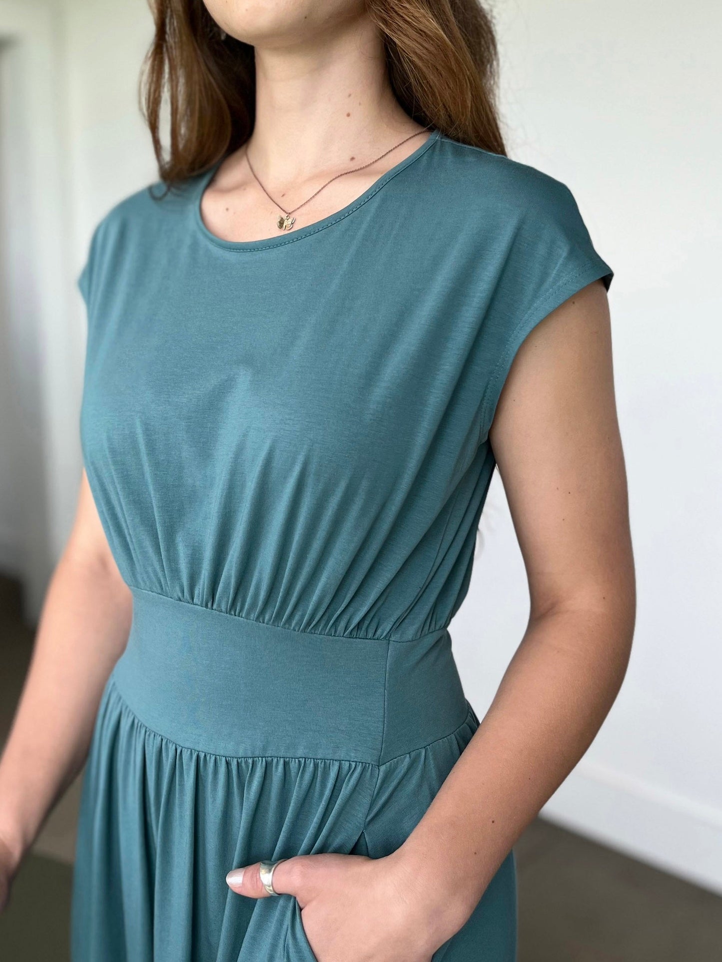 CATHERINE dress in Dark Aqua