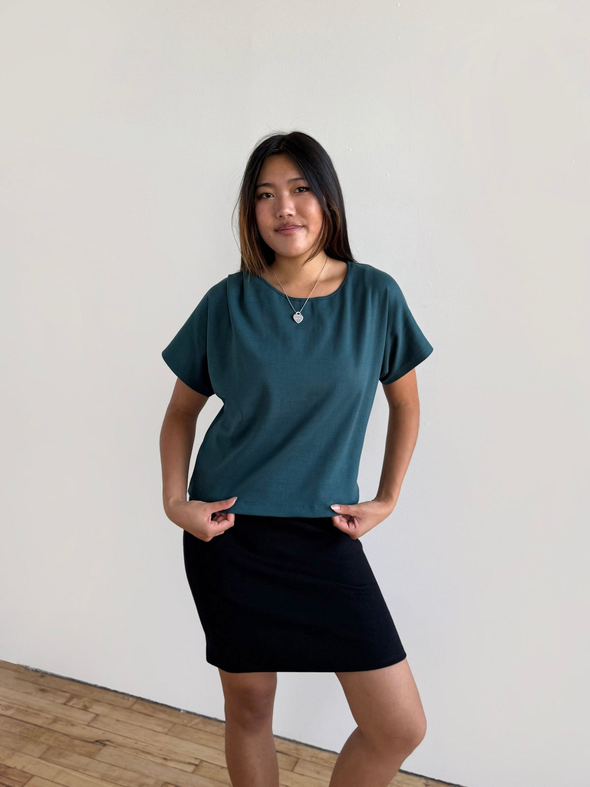 JEANINE heavy-knit top in Deep Sea