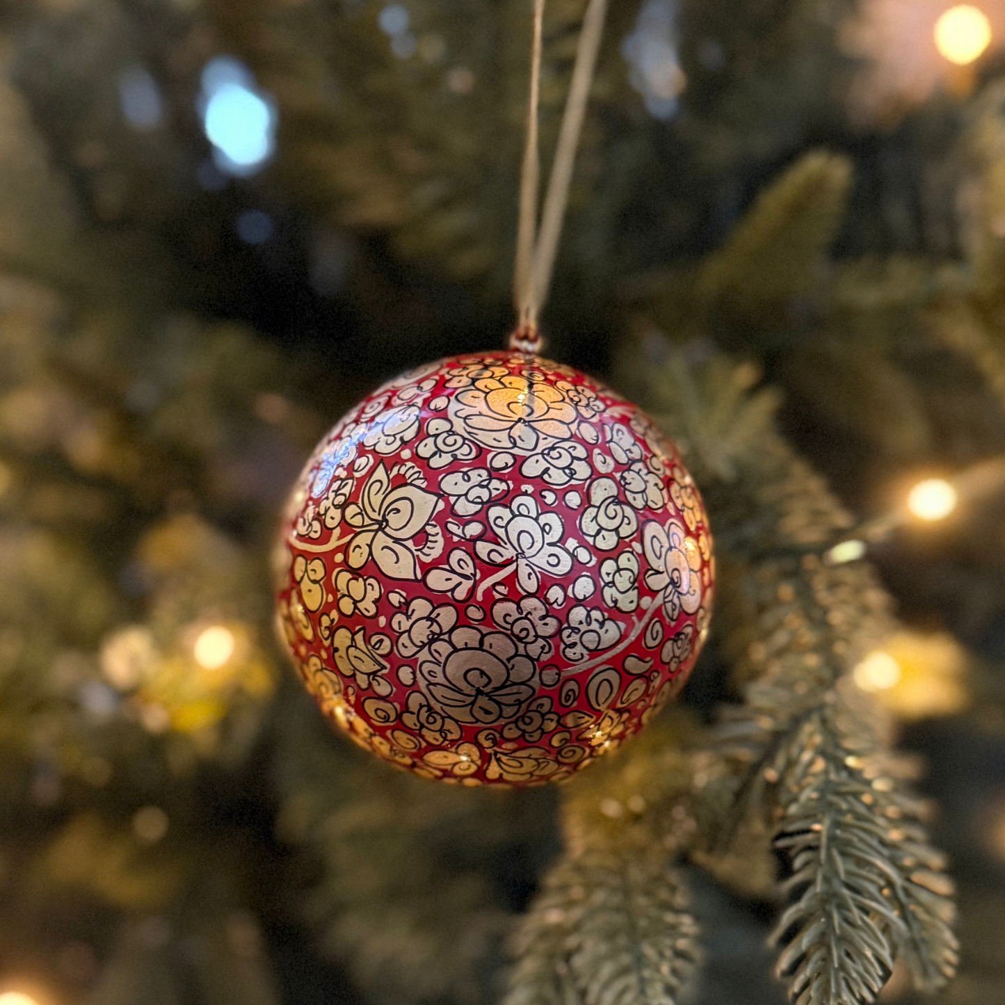 Handpainted Paper Mache Christmas Ornaments from Kashmir – Fair Trade Holiday Decor