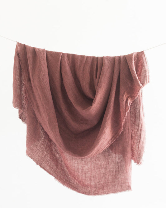 Stone Washed Linen Throw Blanket