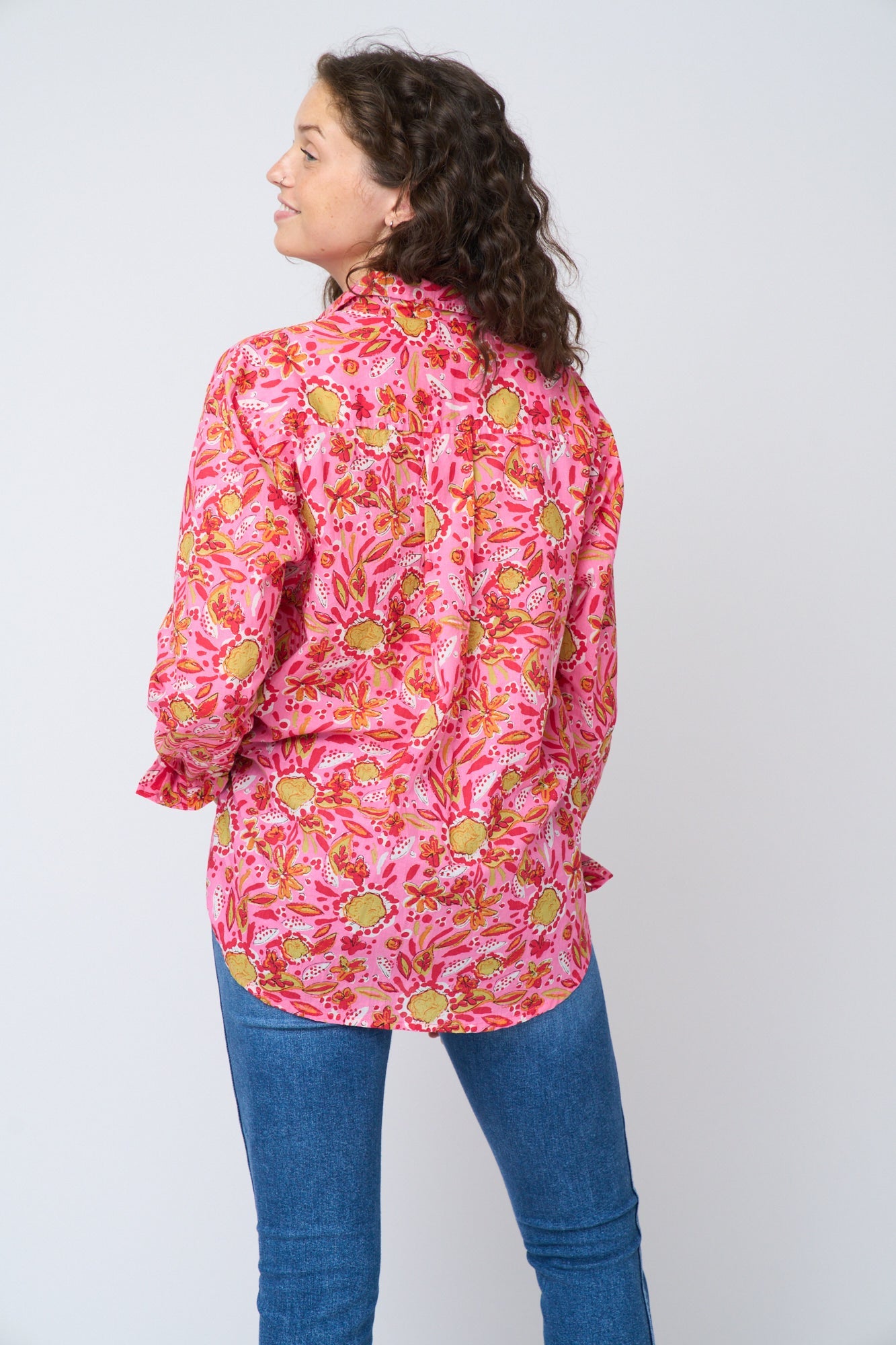 Good Boyfriend Shirt - Mira Floral Pink