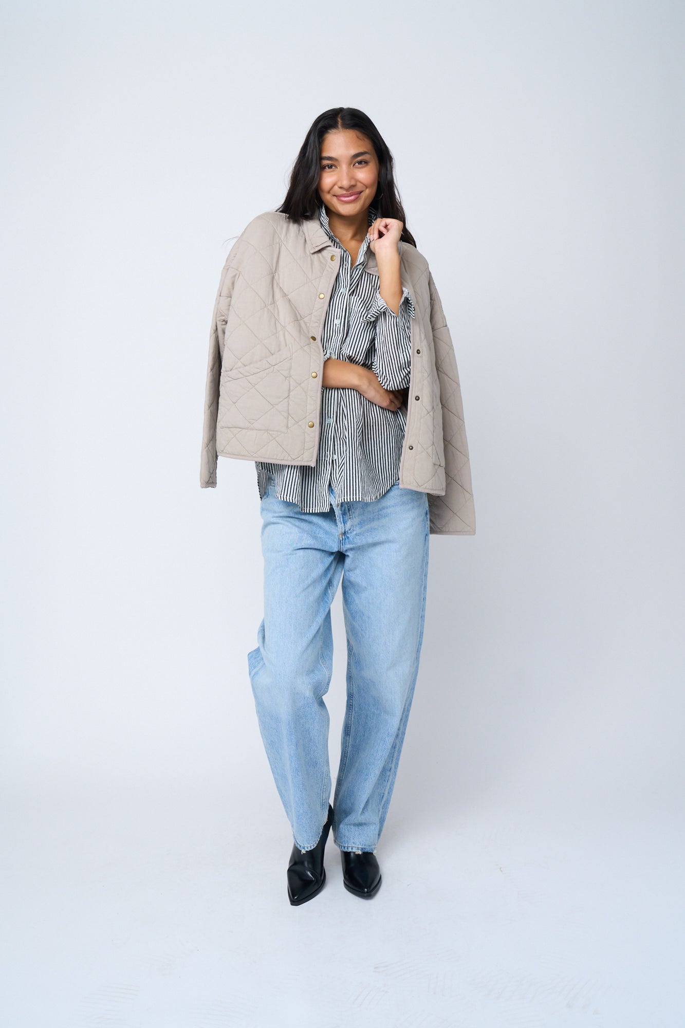 Countryside Quilted Jacket - Pebble - FINAL SALE