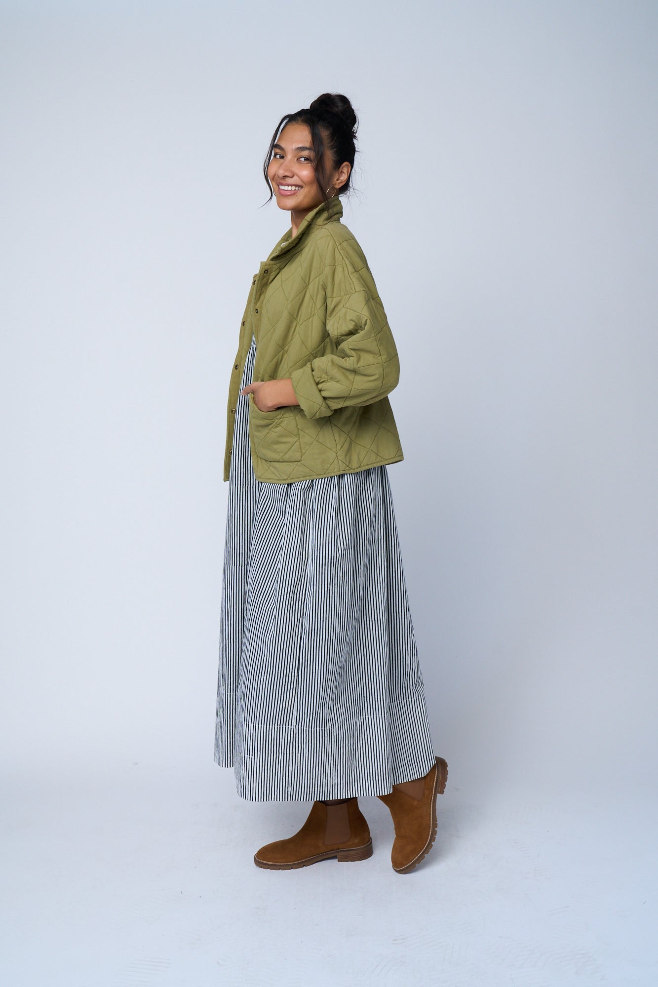 Countryside Quilted Jacket - Olive Oil - FINAL SALE